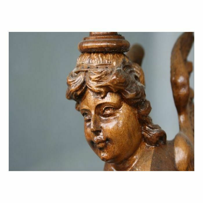 photo vintage Carved Wooden Bench With Putti, 19th Century