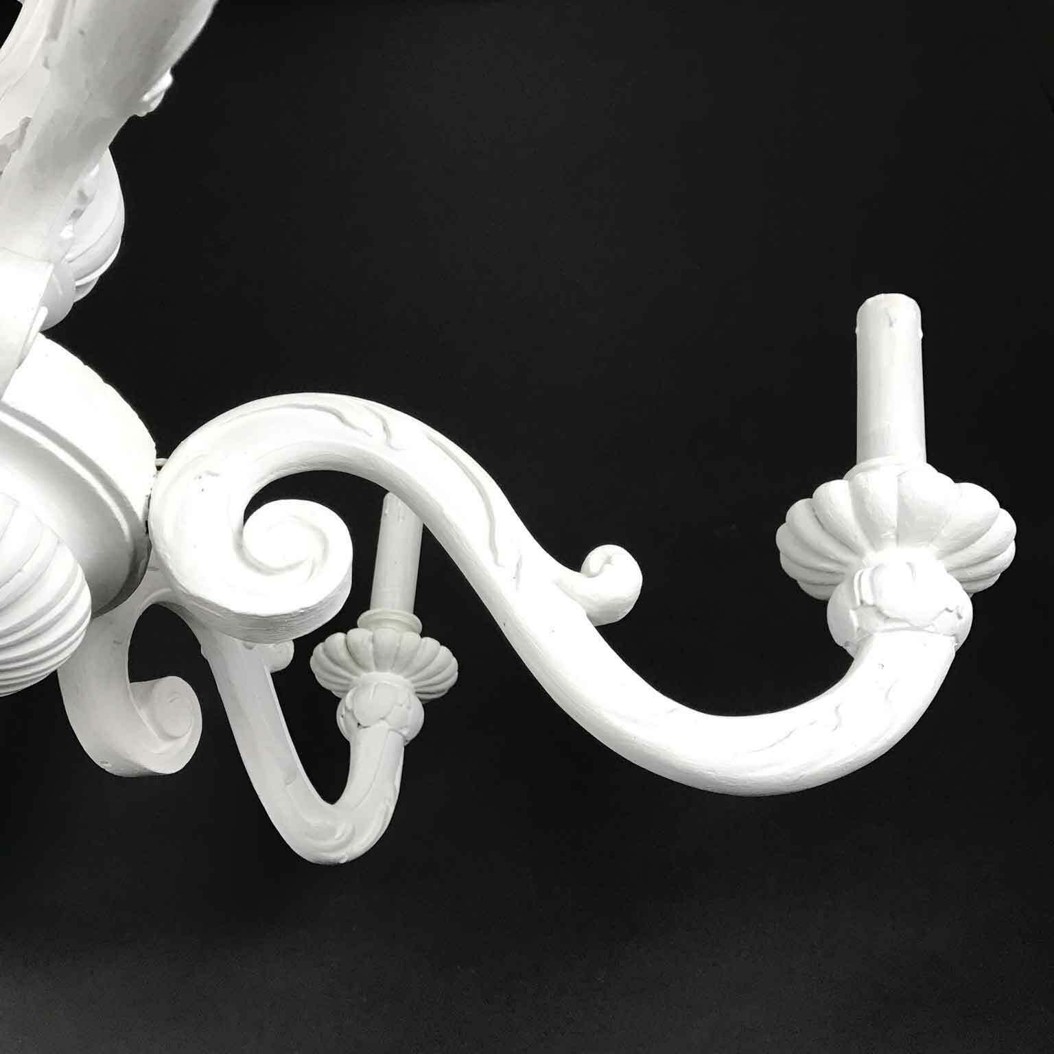 Antique Chandelier In White Lacquered Wood photo Lighting