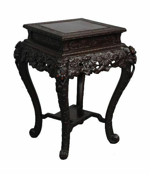 Indochinese Carved Lacquered Wood Stand 1900