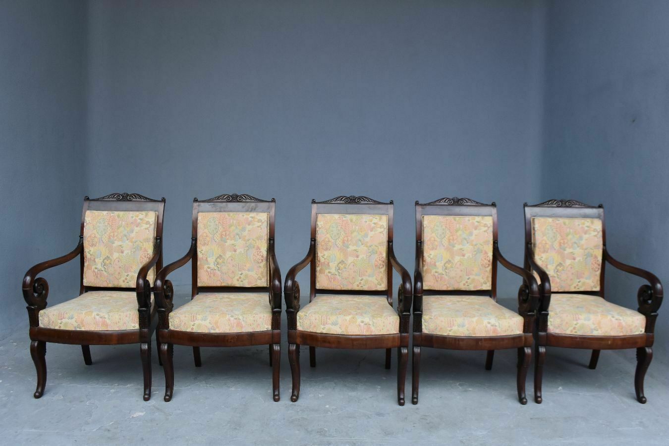 Restoration Armchairs With 19th Century Mahogany Stock (Set Of 5) photo Furniture