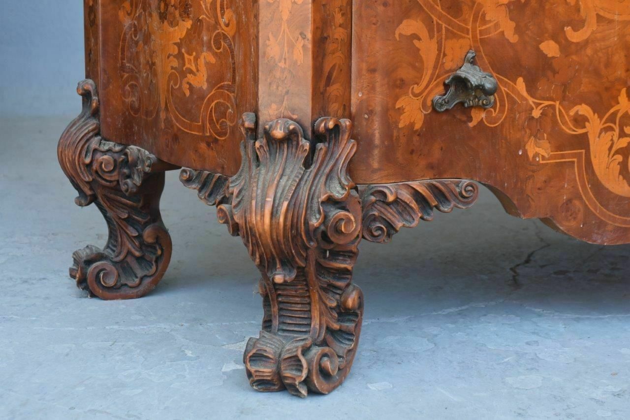 Inlaid Chest Of Drawers Decorated With Arabesques Of Flowers And Birds, 19th Century photo Furniture