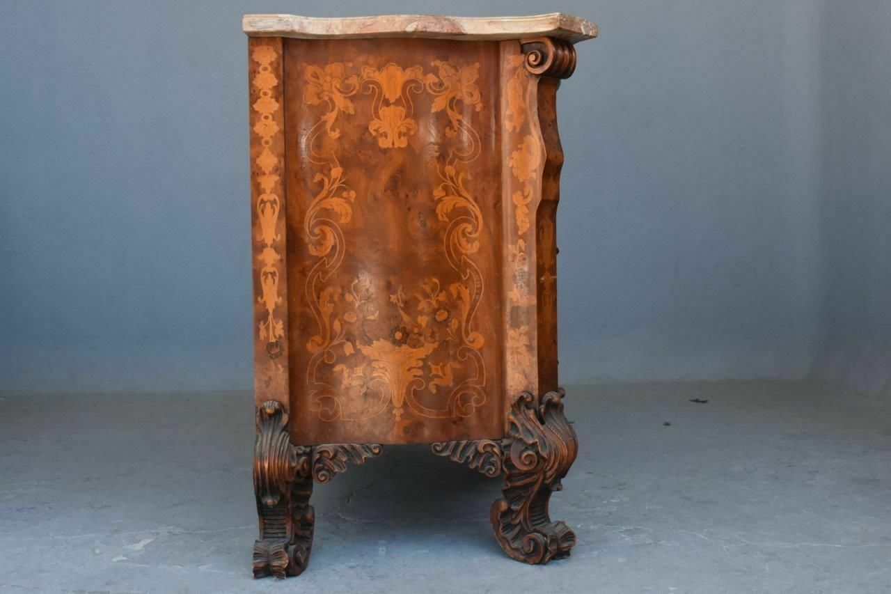 Inlaid Chest Of Drawers Decorated With Arabesques Of Flowers And Birds, 19th Century photo 2920.0