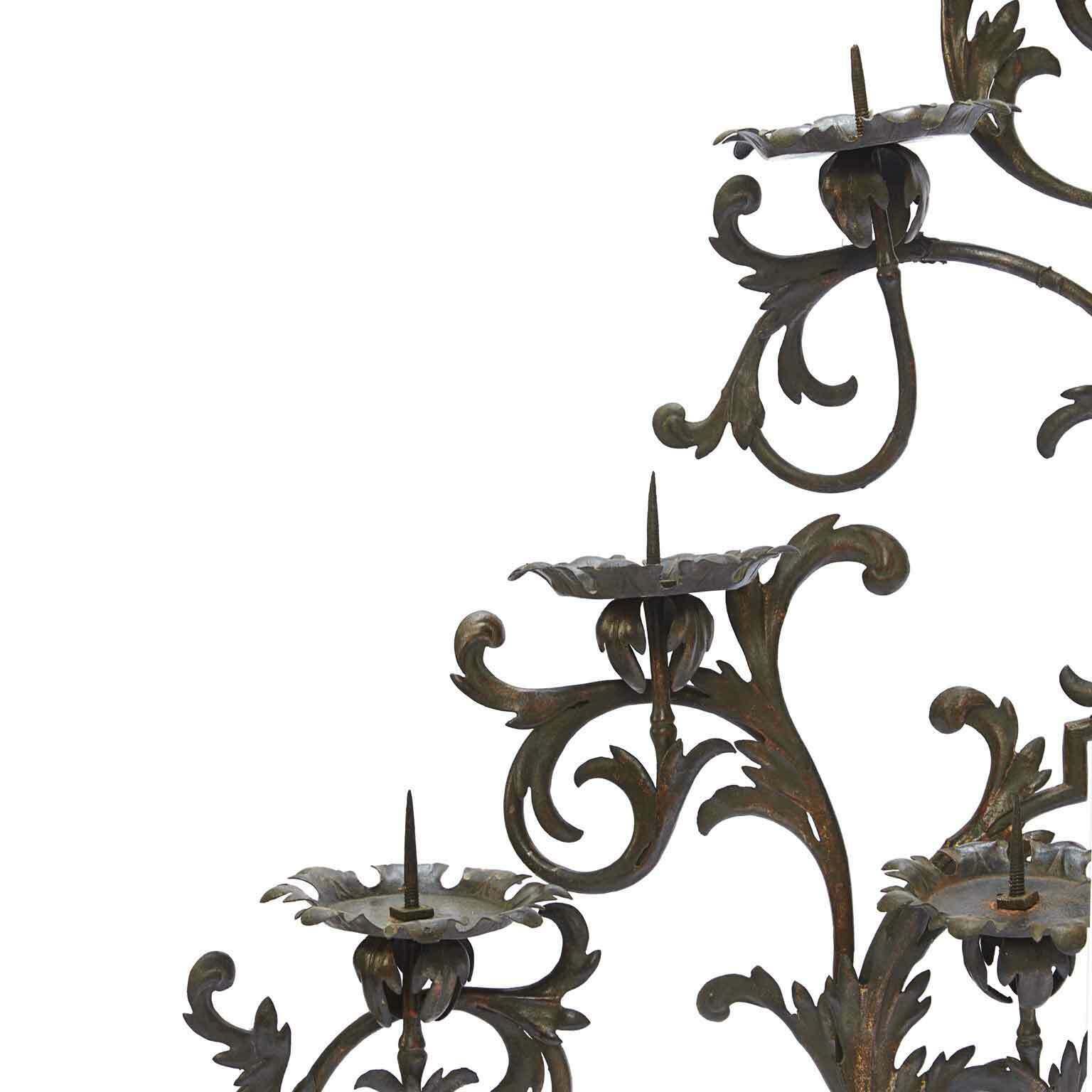 Large Wrought Iron Candle Holder Applique 1700 15 Flames photo 5176.0