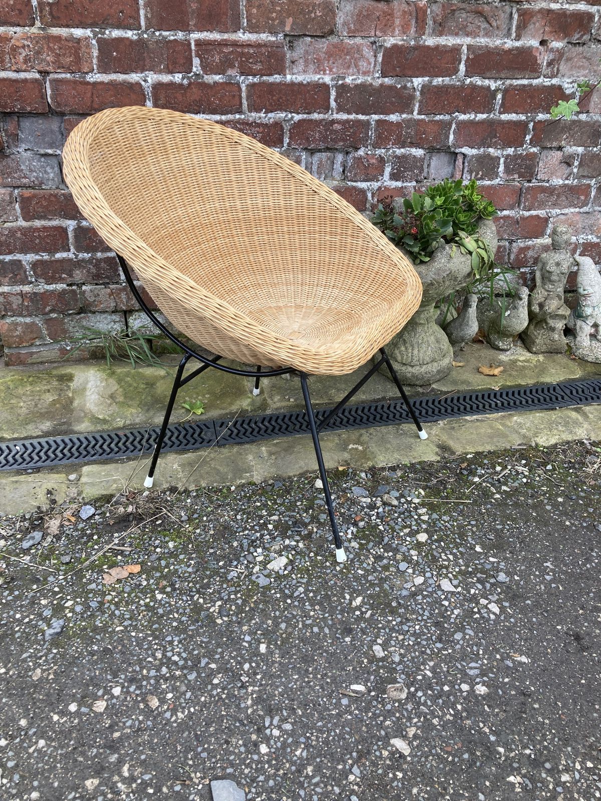 60s Italian Rattan Woven Tub Cocktail Chair photo furniture