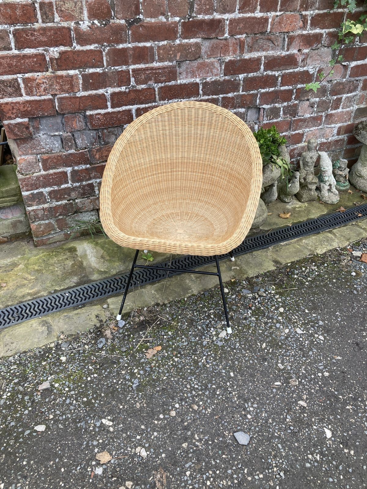 60s Italian Rattan Woven Tub Cocktail Chair photo 225.0