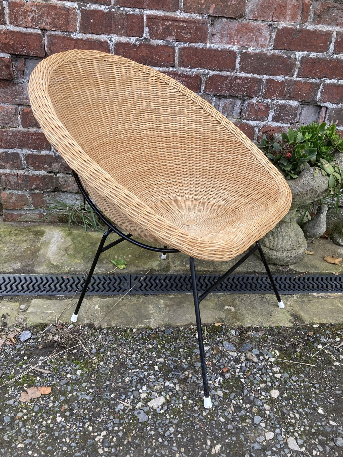 photo furniture 60s Italian Rattan Woven Tub Cocktail Chair