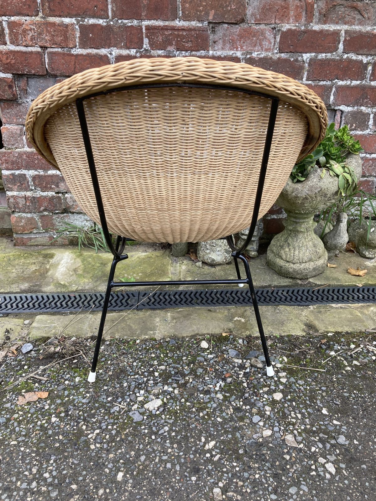 Furniture 60s Italian Rattan Woven Tub Cocktail Chair photo