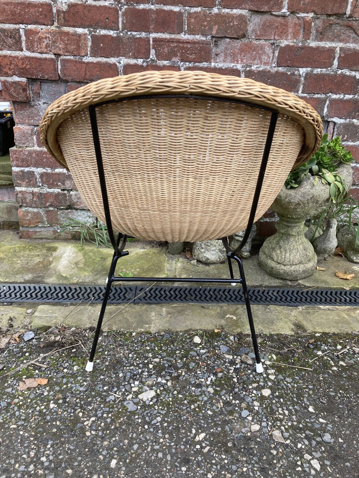 225.0 60s Italian Rattan Woven Tub Cocktail Chair photo