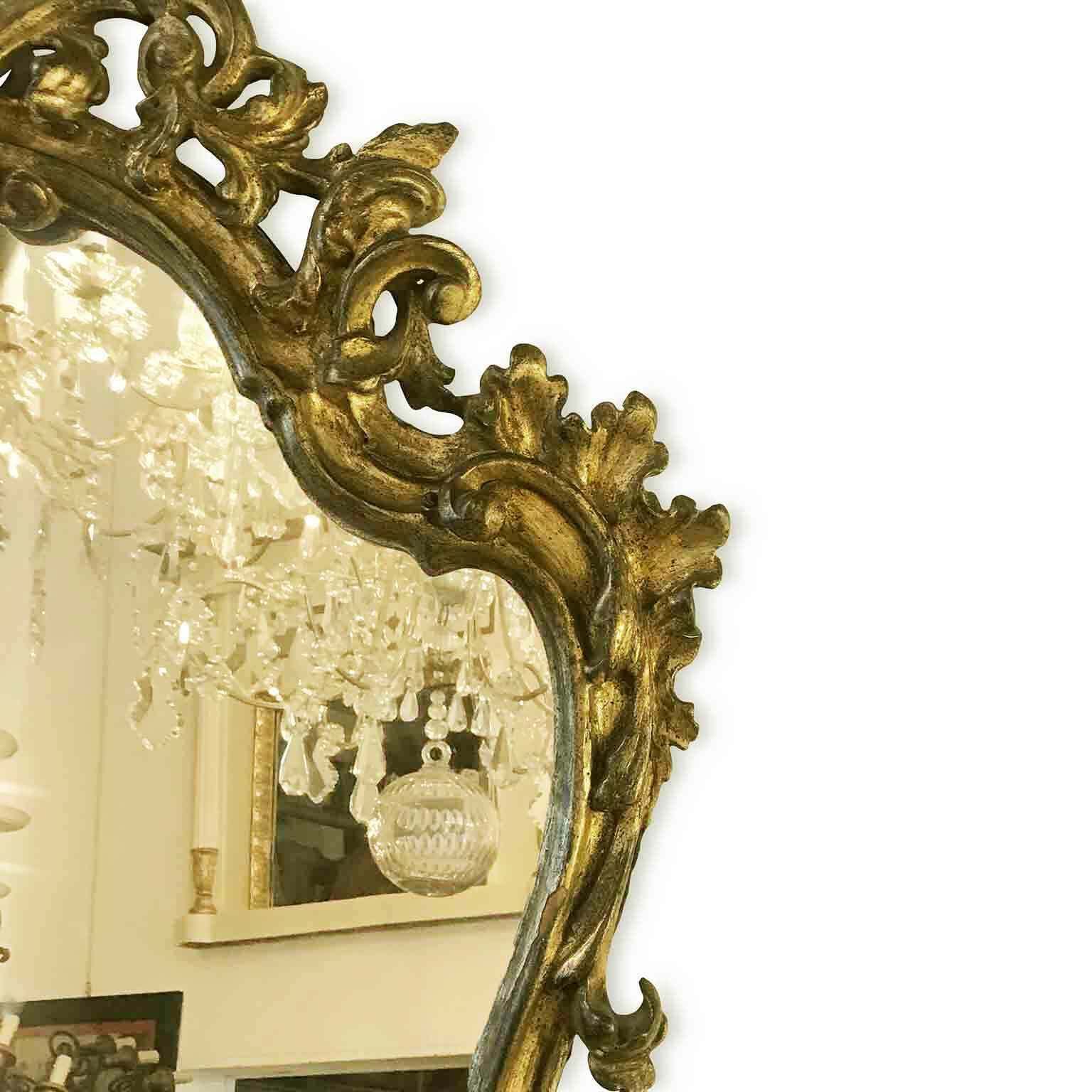 Pair Of Golden Carved Wooden Mirrors In Mecca photo for sale