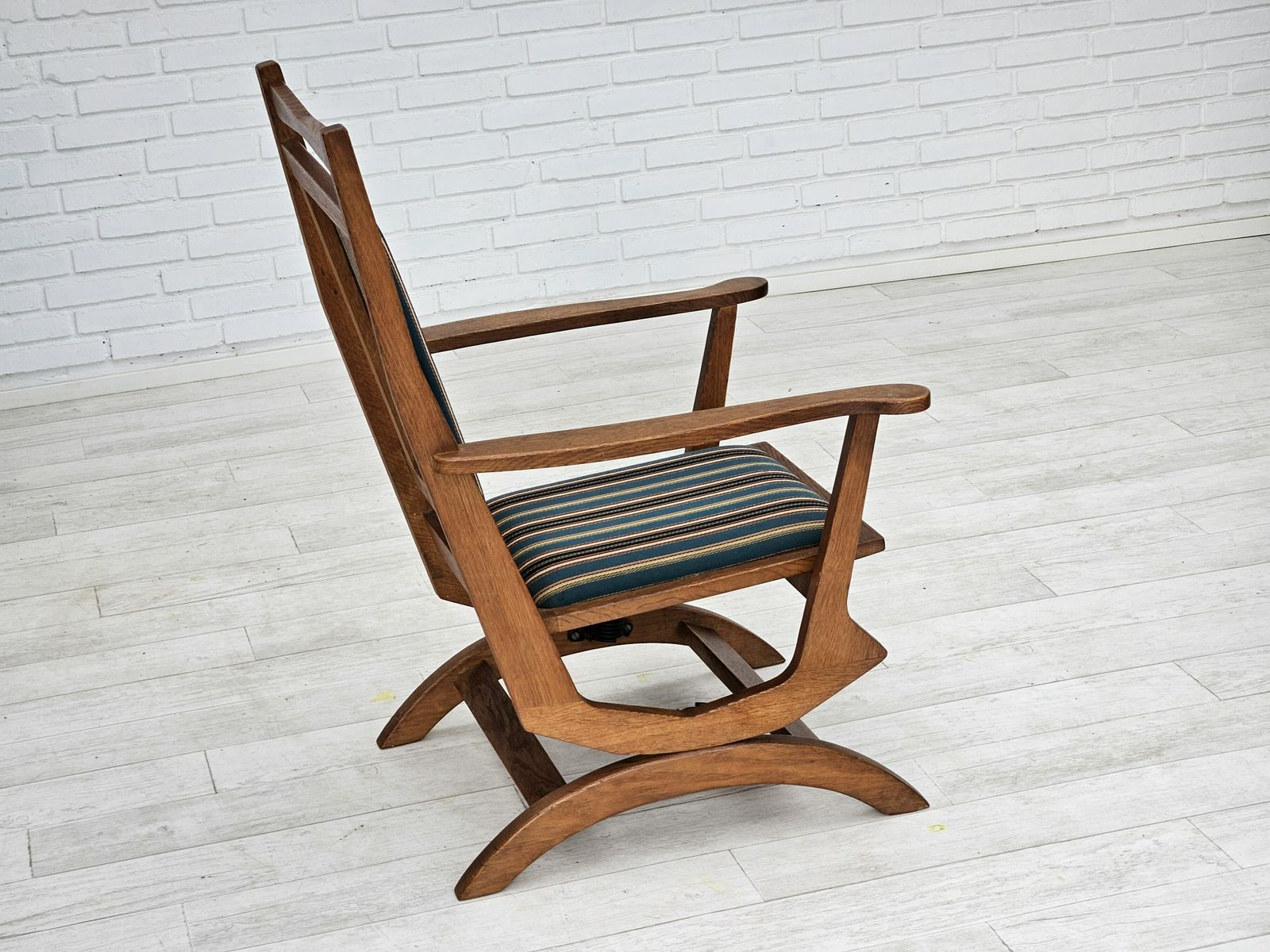 1950 60s, Danish Highback Rocking Chair In Original Very Good Condition. photo Furniture