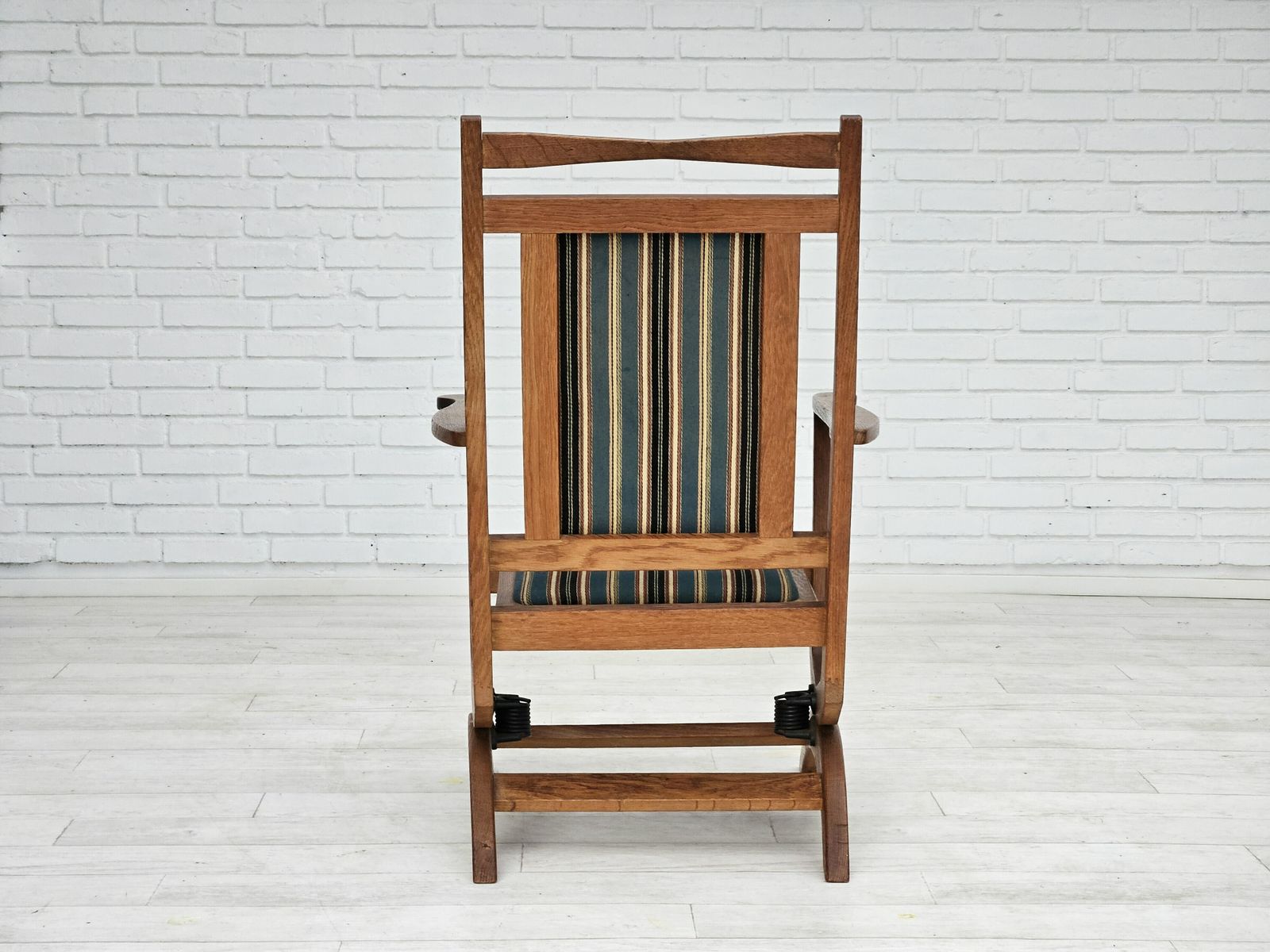 1950 60s, Danish Highback Rocking Chair In Original Very Good Condition. photo vintage