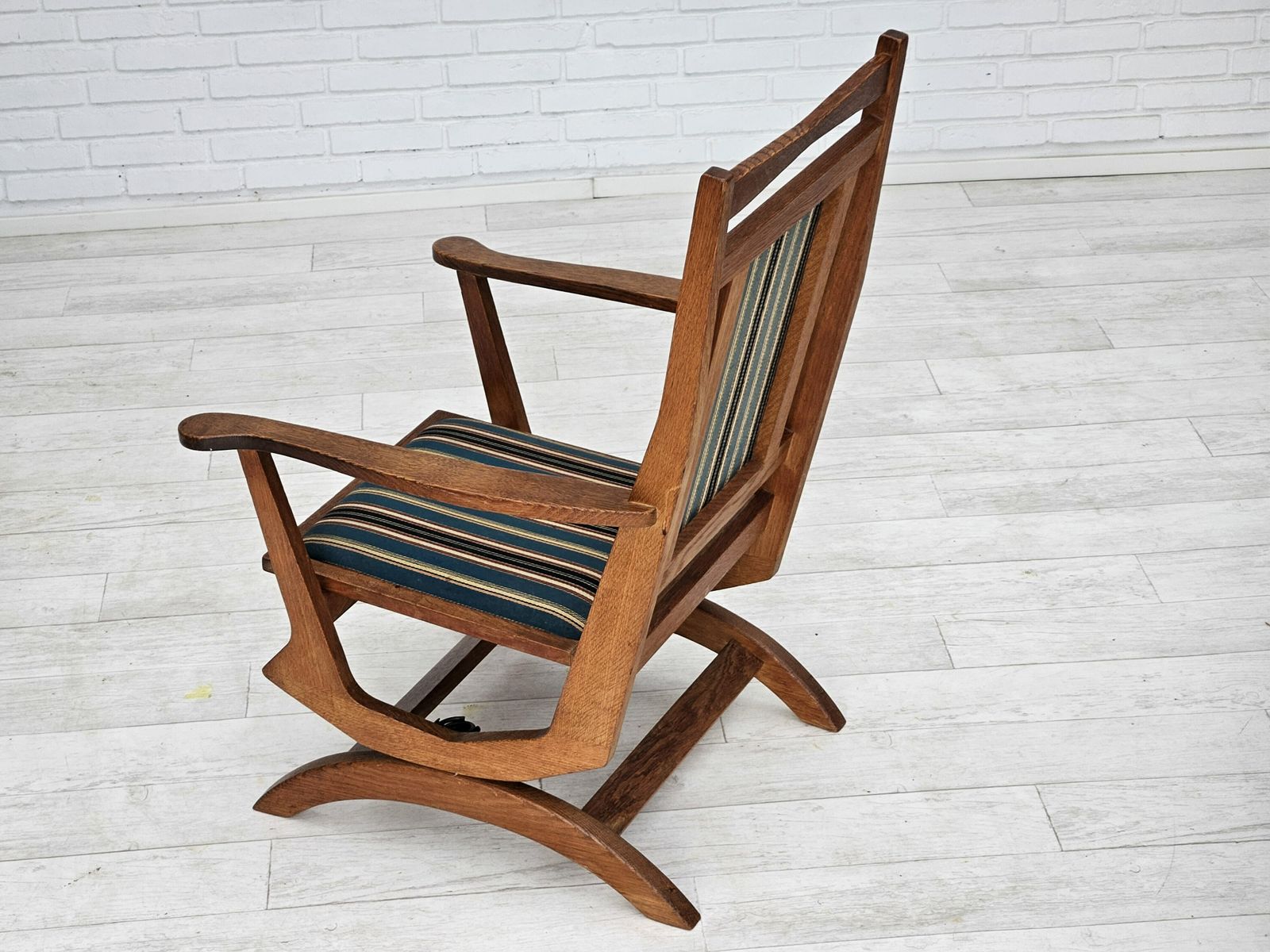 photo vinterior 1950 60s, Danish Highback Rocking Chair In Original Very Good Condition.