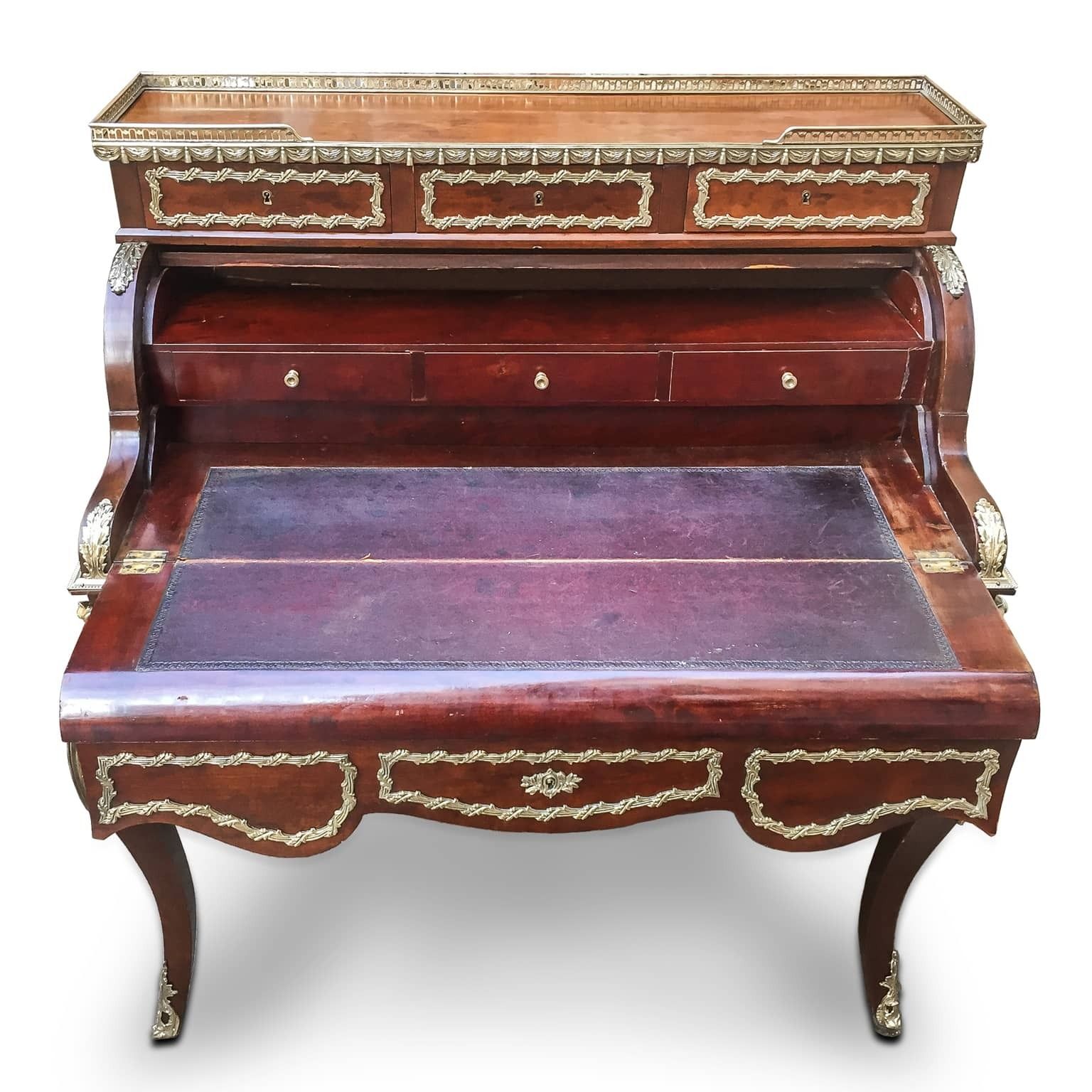 French Desk Napoleon III In Cylinder With Ribalta photo for sale