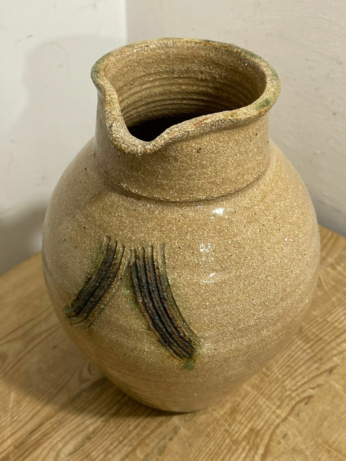 Vintage Large Artisan English Stoneware Jug photo Home Decor
