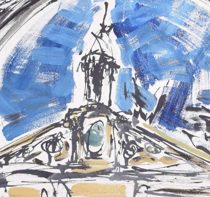 Margaret Souttar Emmanuel College, Cambridge Painting By Margaret Souttar 1960 photo for sale