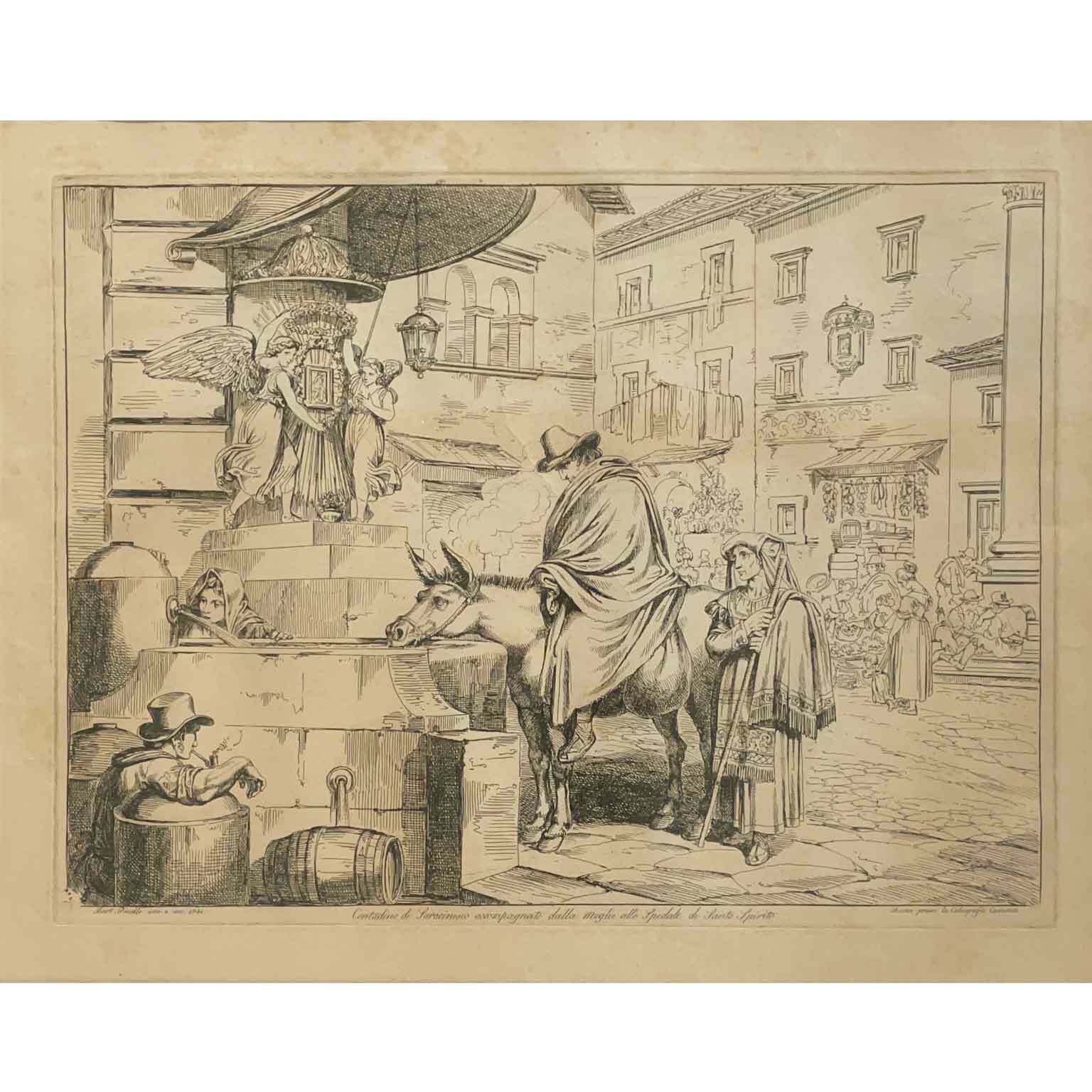 Pinelli Bartolomeo Sei Stampe 1831 Etchings With Popular Costumes photo for sale