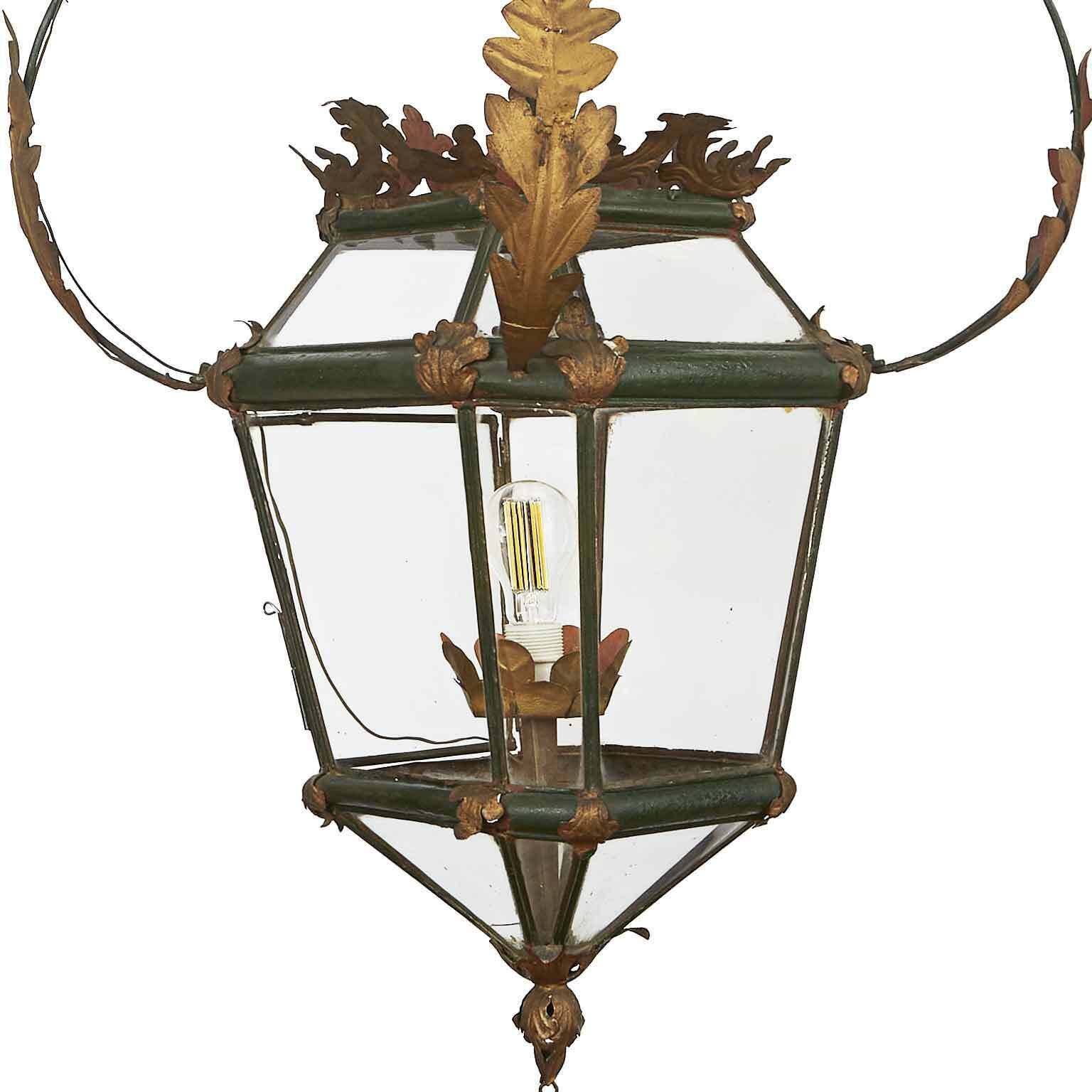 Large Green Iron Lantern, Italian Artefact From 1700 photo 3106.0