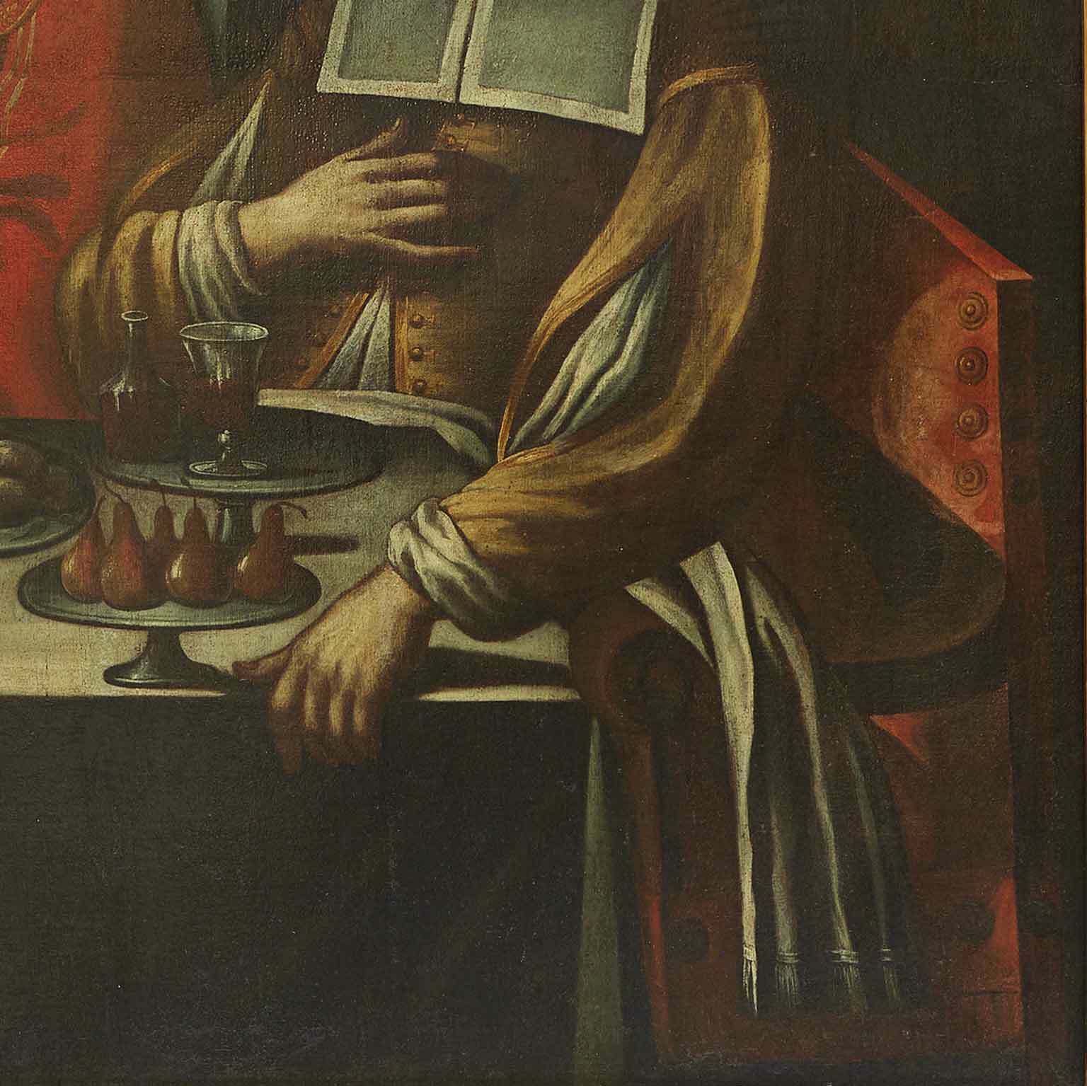 Ancient Painting From 1600 Banquet With Memento Mori Figures By Giovanni Martinelli photo 7247.0