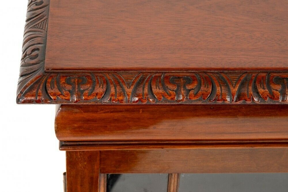 Chippendale Breakfront Bookcase Cabinet Mahogany 1900 photo for sale