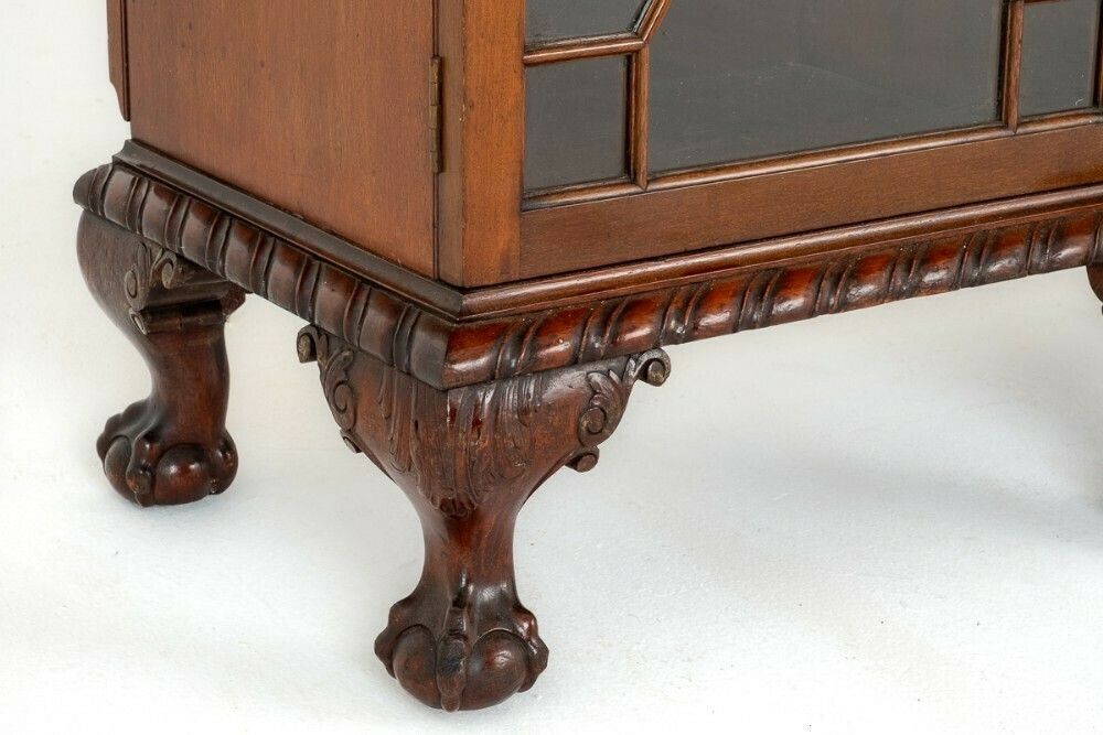 Chippendale Breakfront Bookcase Cabinet Mahogany 1900 photo Furniture