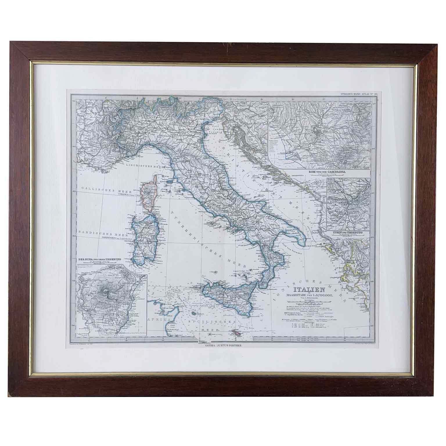 Augustus Pietermann Map Of Italy 1875 photo furniture