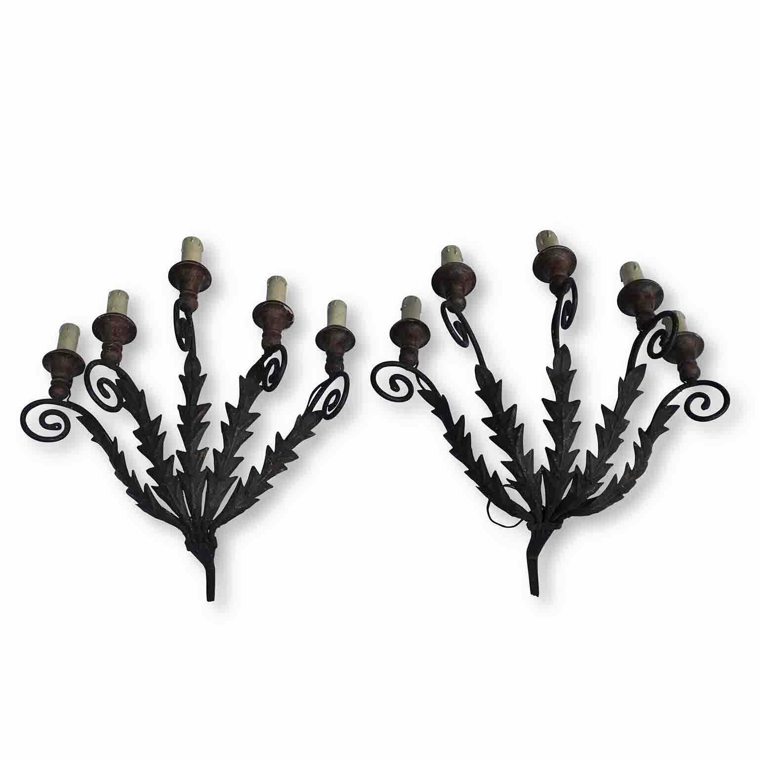 Pair Of Forged Iron Appliques, 1800s