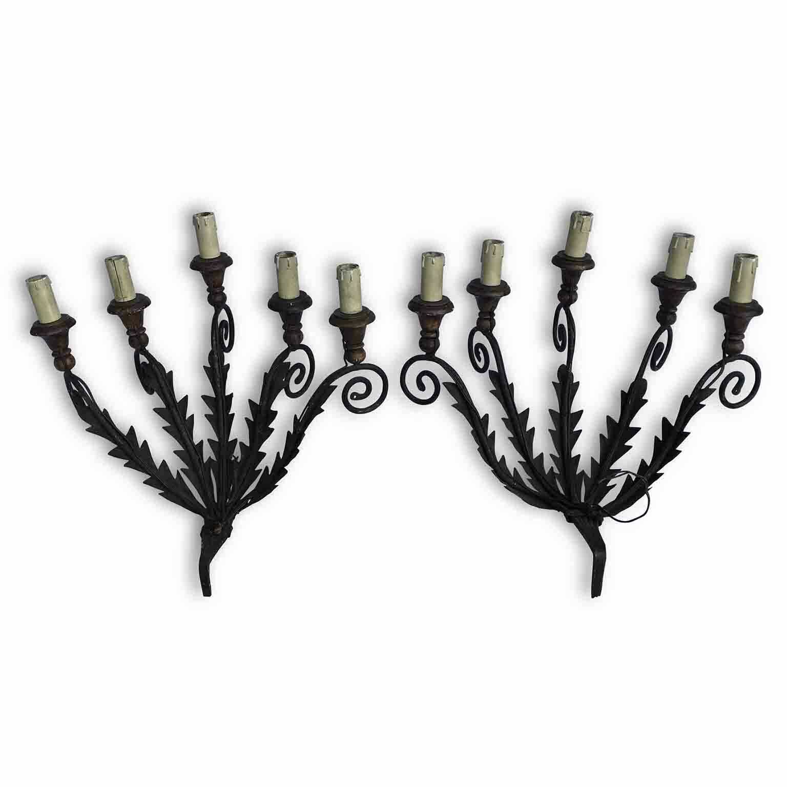 Pair Of Forged Iron Appliques, 1800s photo furniture