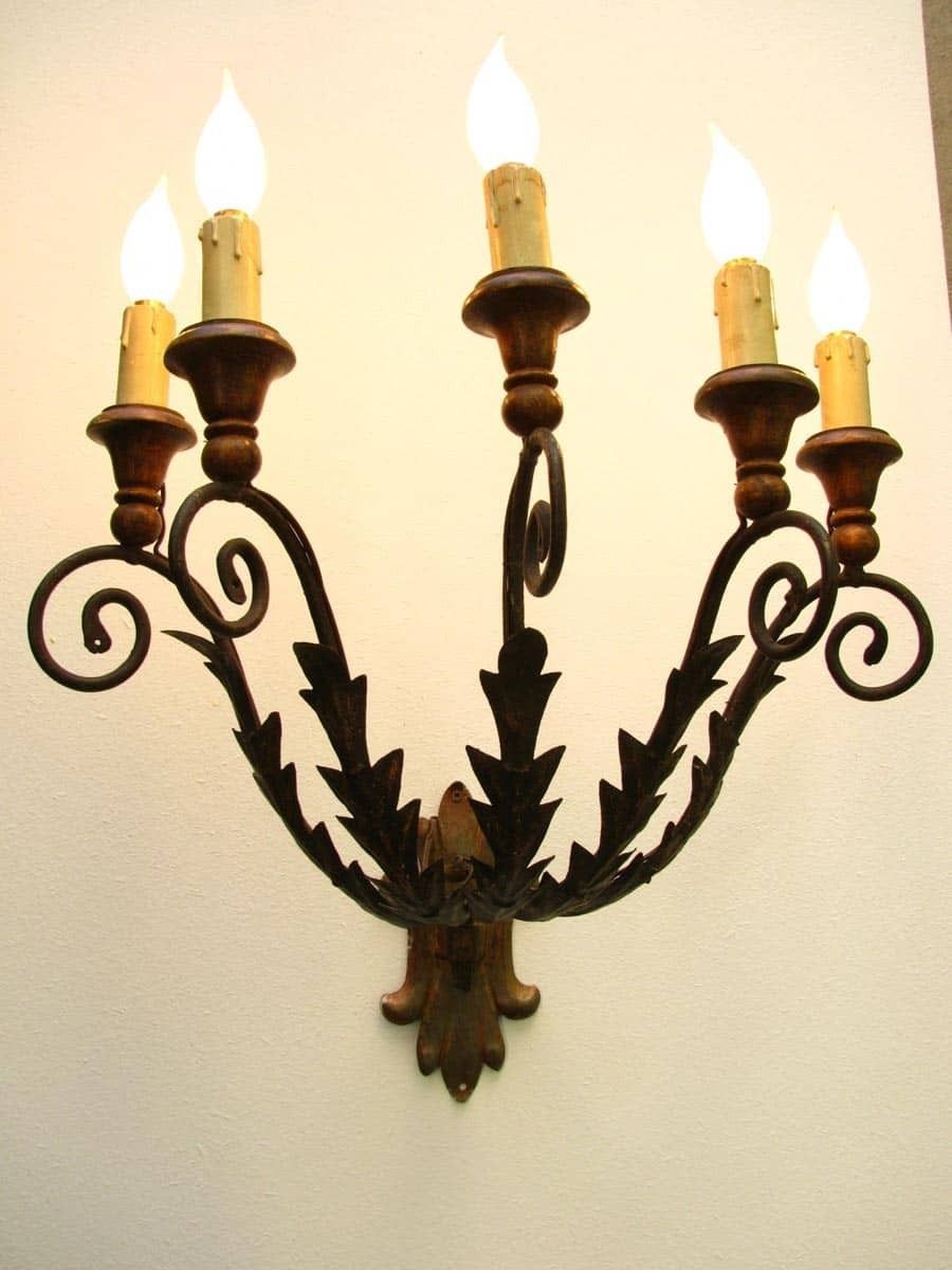 Pair Of Forged Iron Appliques, 1800s photo for sale