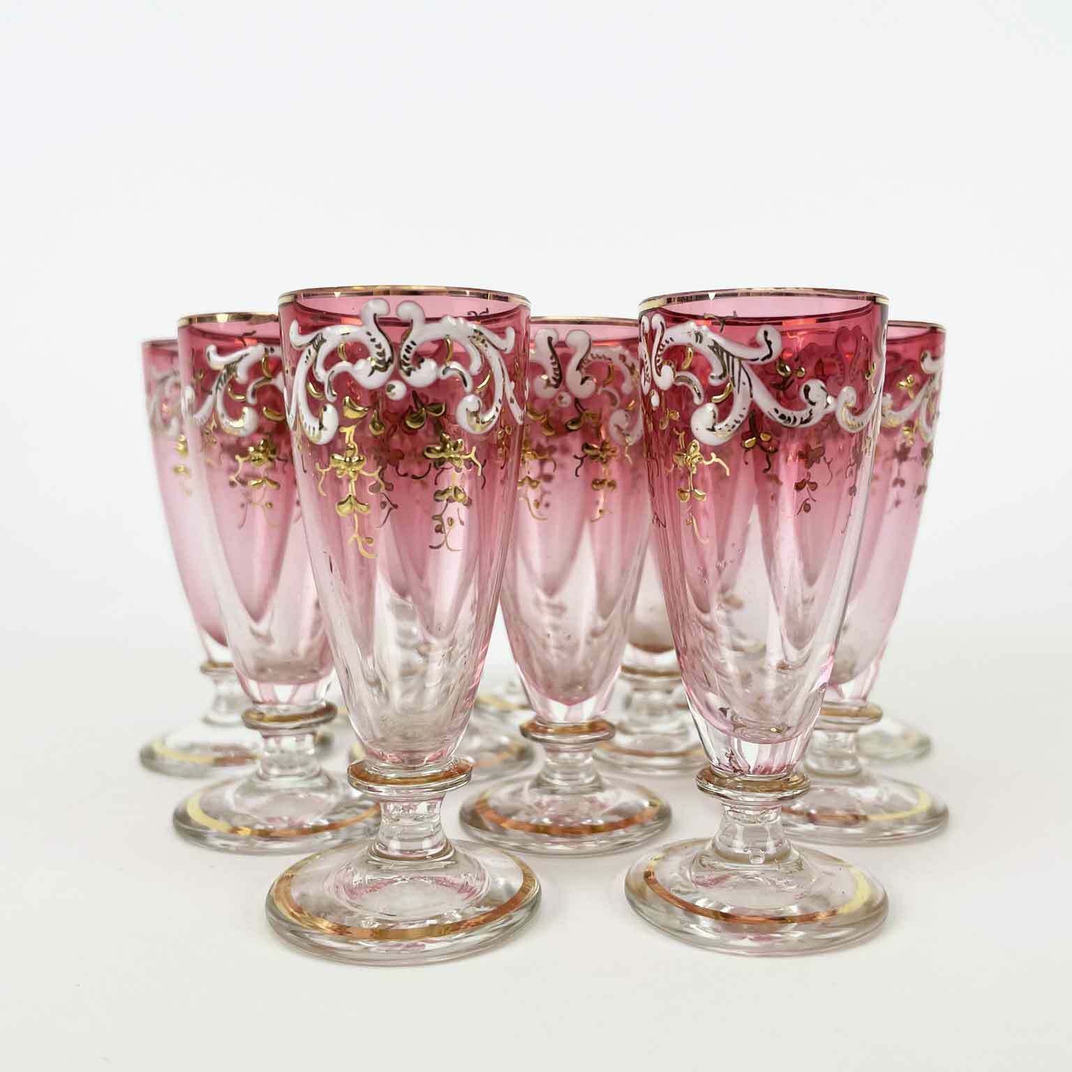 Liquor Service In Golden Metal With Flower Vase, Late 19th Century photo 2070.0