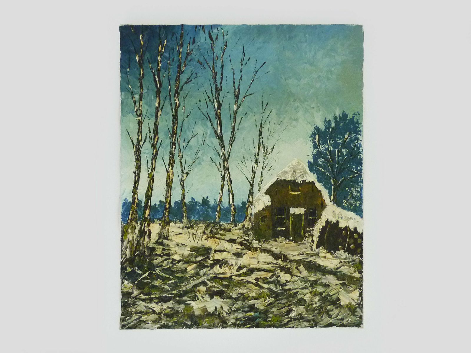 Oil On Canvas Village Of Jan Van Dooren Winter Landscape Signed