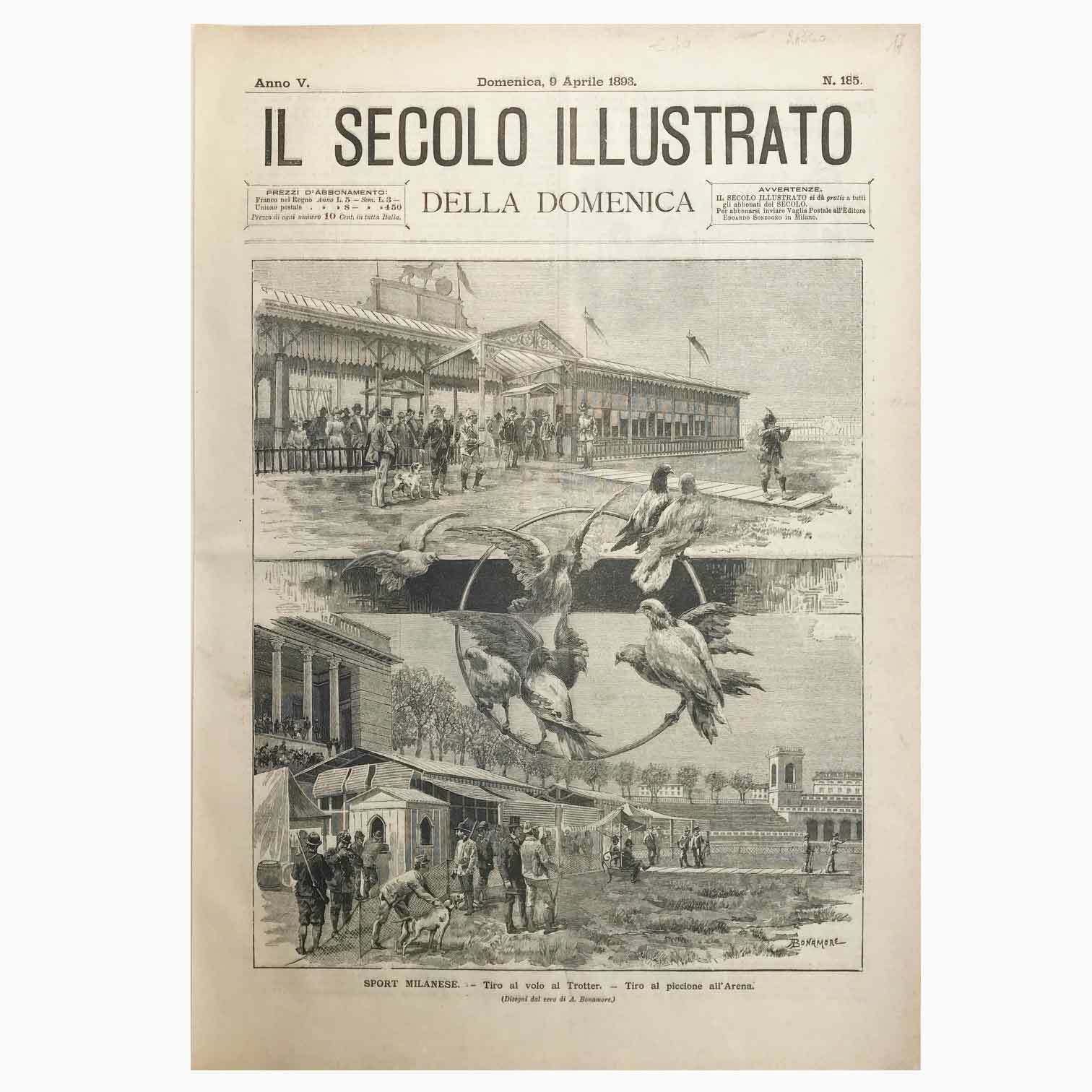 Antique Print On Skeet Shooting And Pigeon Shooting From 1893