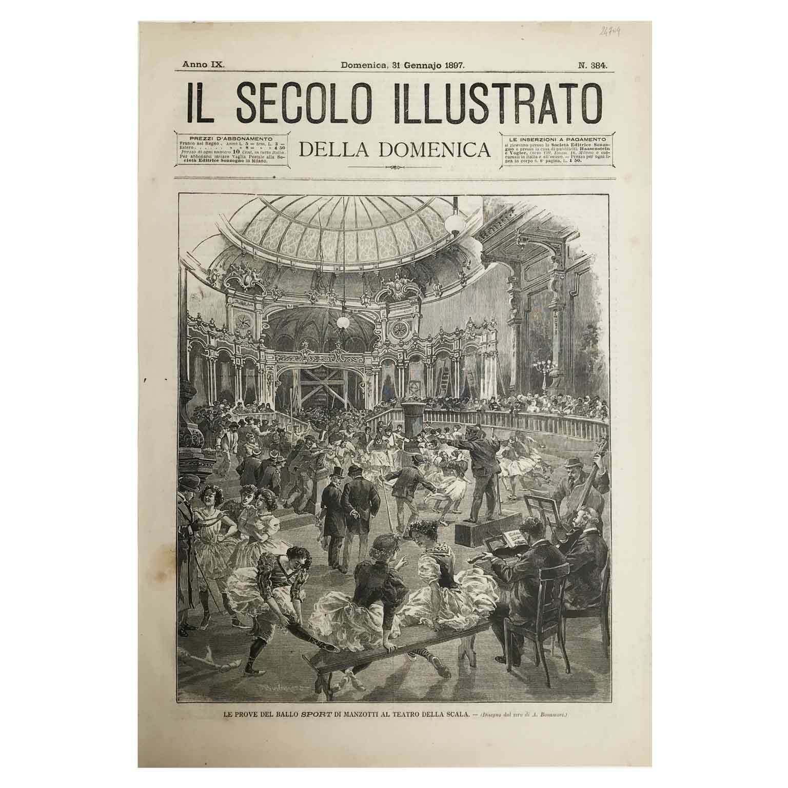 Antique Print Of Manzotti's Sport Dance At The Teatro Della Scala In 1897