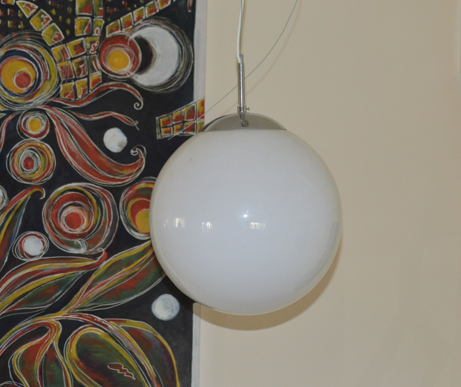 Atomic Glass Pendant Lamp   Germany Space Age   1970s Vintage Lamp Space Age Mid Century