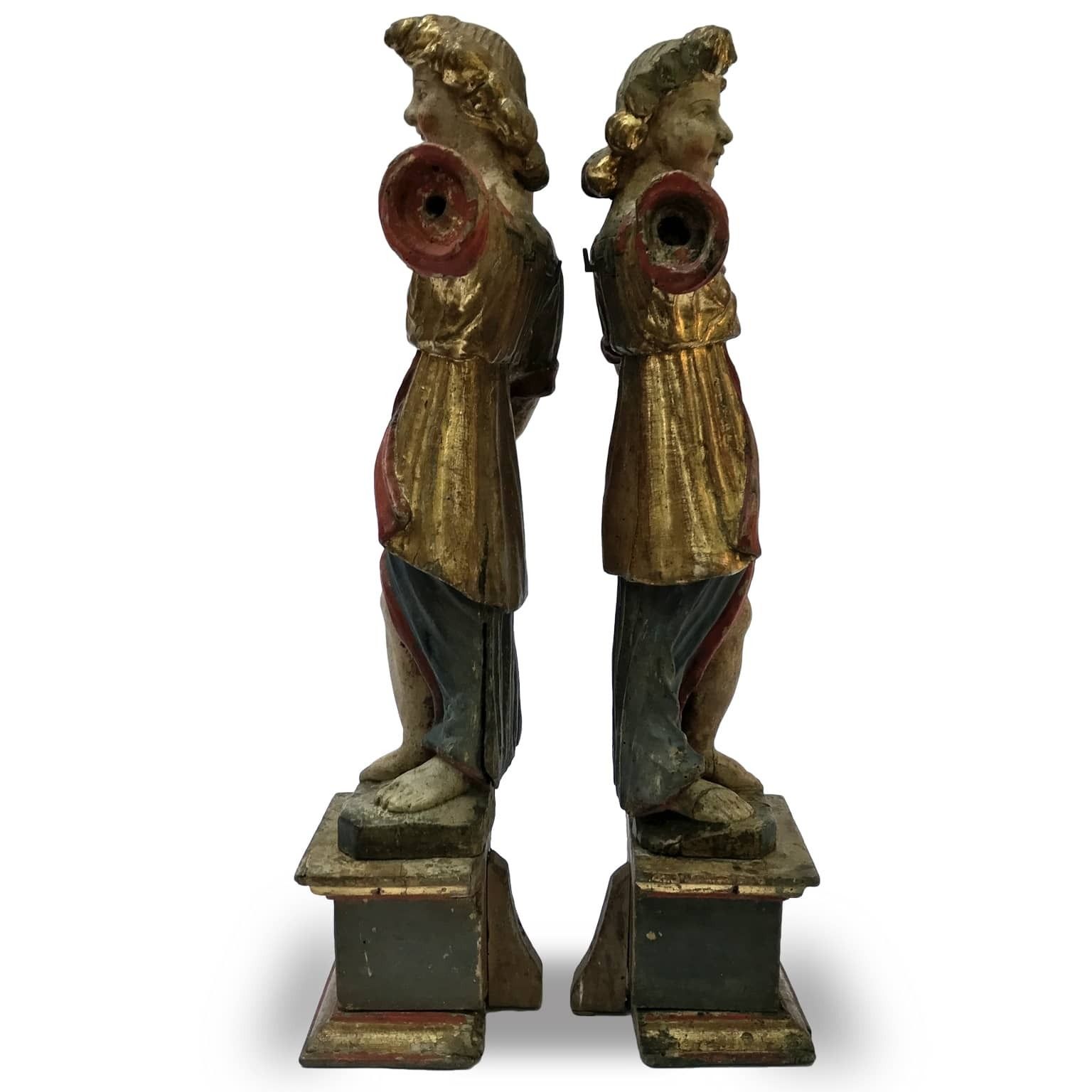 photo for sale Pair Of Cornucopia Sculptures From The 1600s