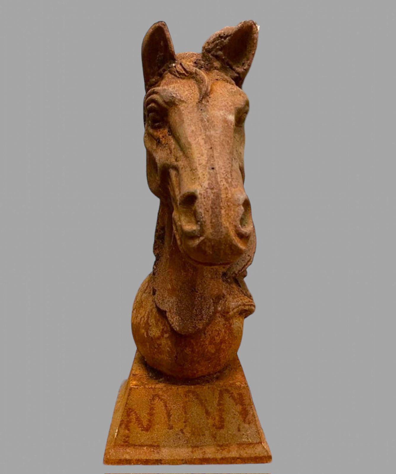 Near Pair Of Horse Head Busts, In Cast Iron photo buy