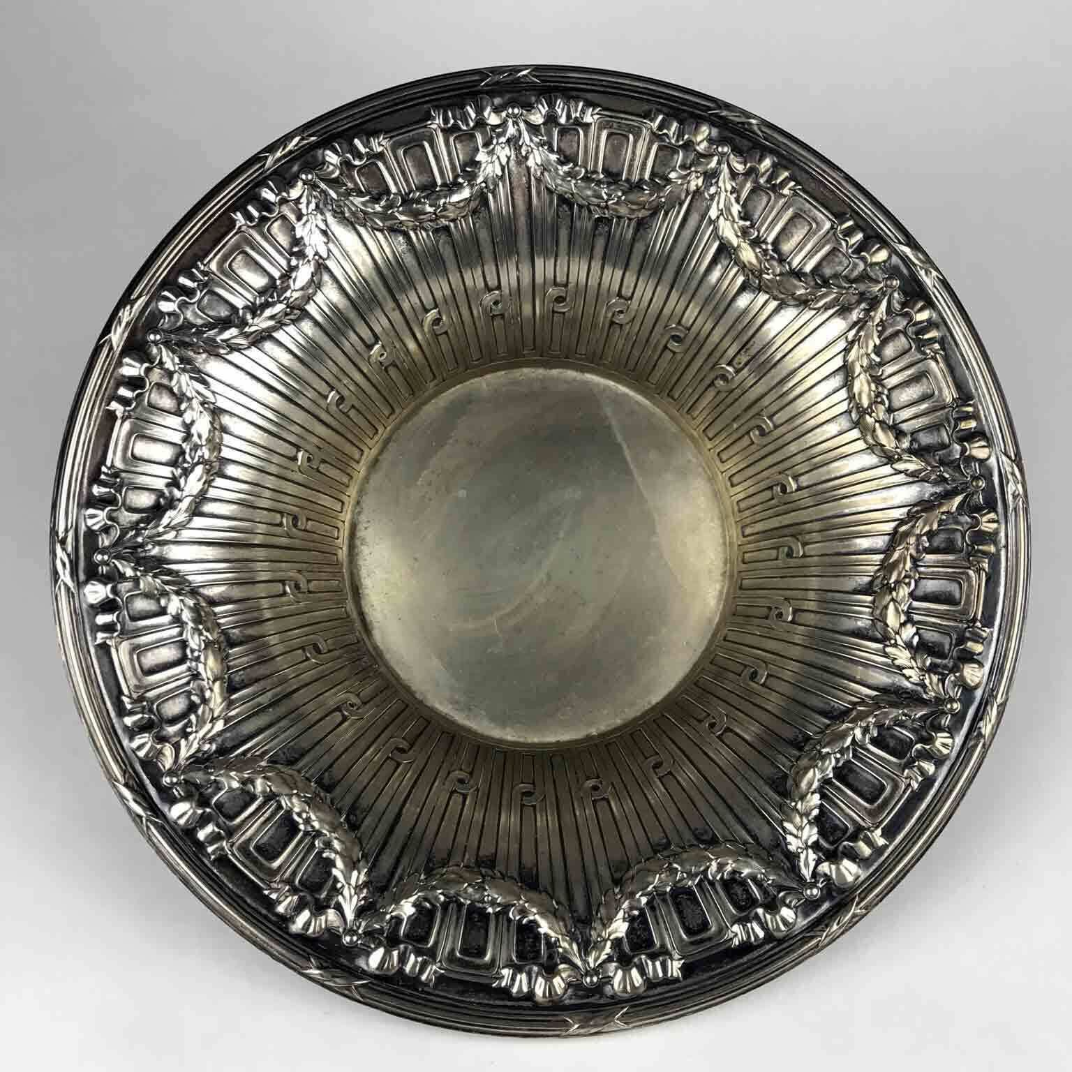 Centerpiece In Embossed Silver Plated photo for sale