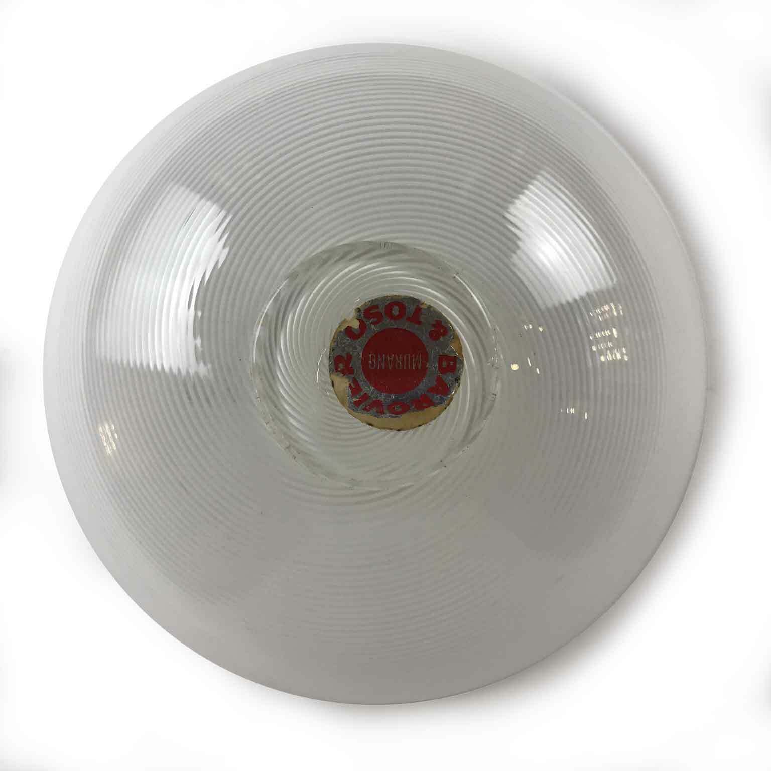 Barovier And Toso Bowl With Spiral Decoration, Circa 1950 photo vintage