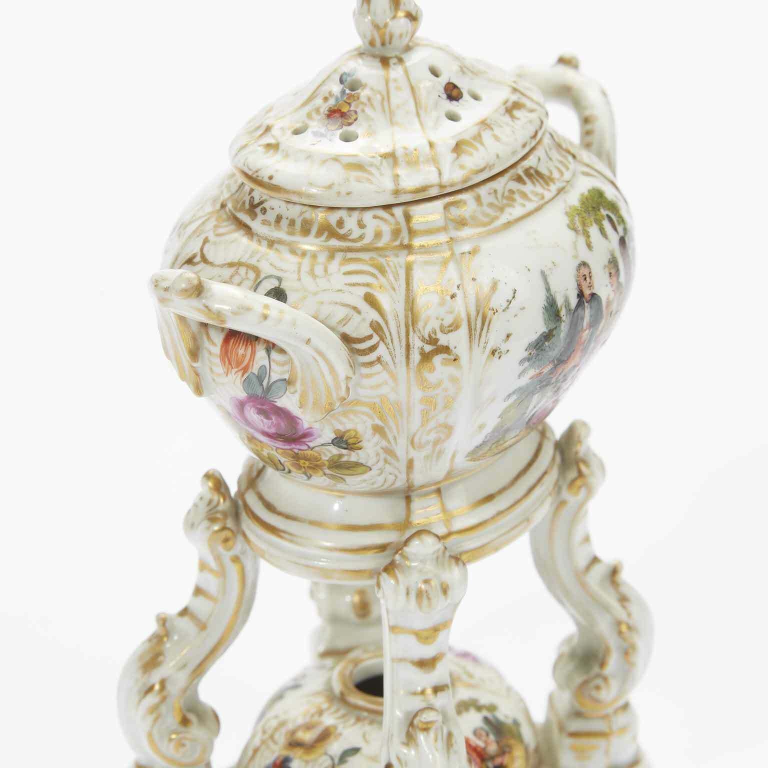 Pair Of Antique German Porcelain Incense Burners From The 1800s photo 2484.0