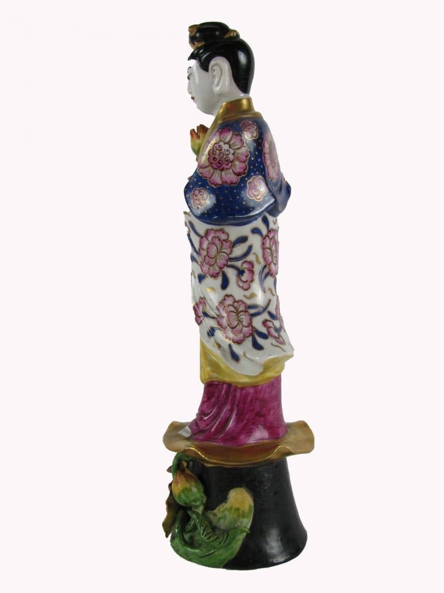 Figure Of An Oriental Woman In Polychrome Porcelain photo for sale