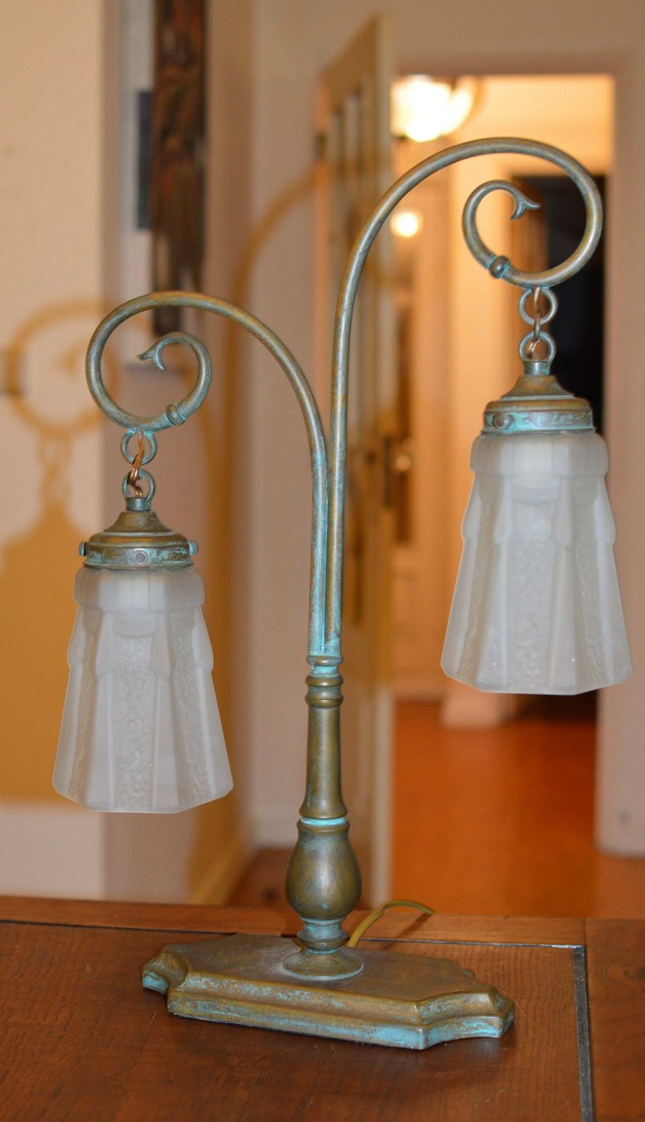 photo for sale Vintage Art Deco Table Lamp. Art Nouveau Table Lamp