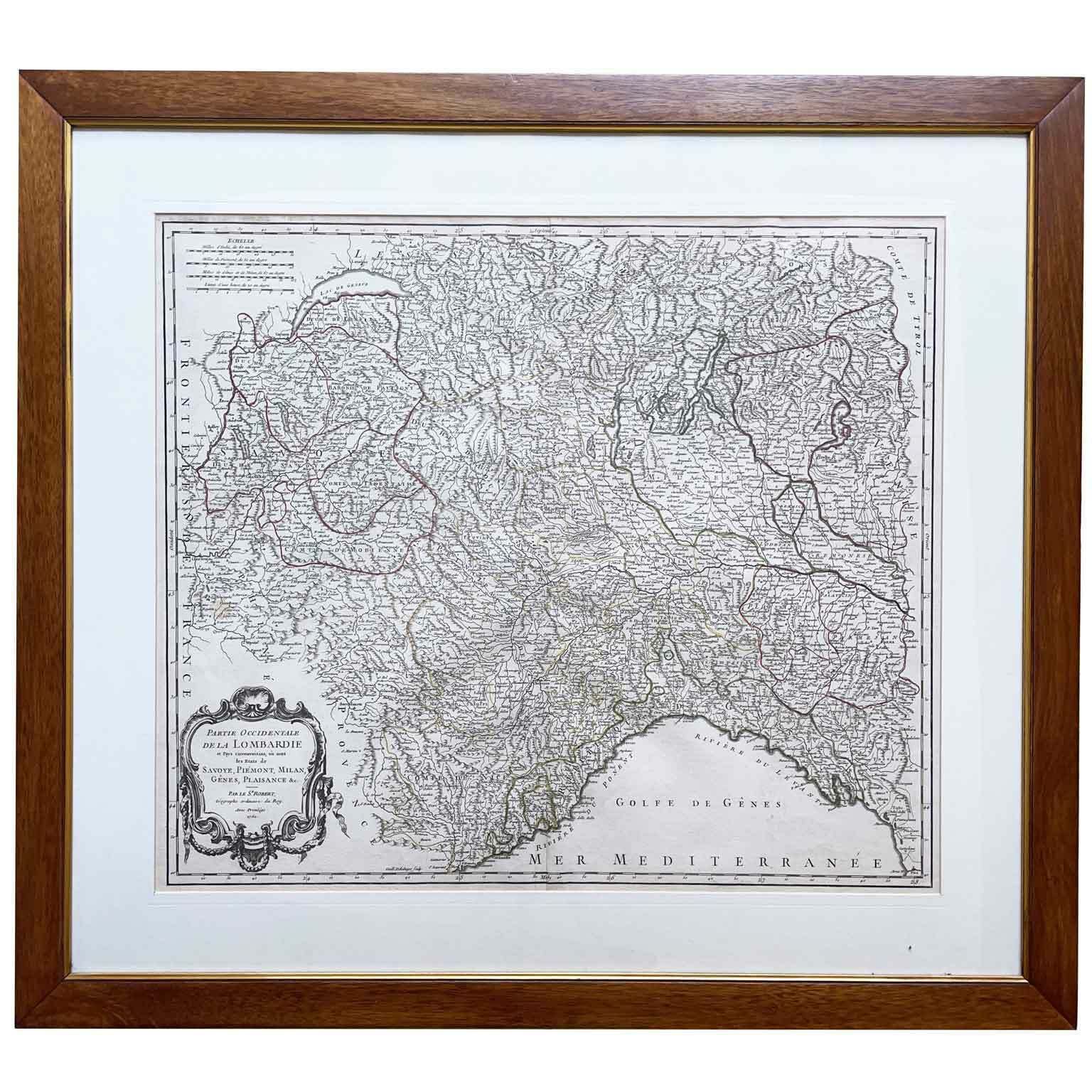 De Vaugondy Gilles Robert Partie Occidentale De La Lombardie Savoye Piémont Milan Gènes Plaisance &C 1760 photo furniture