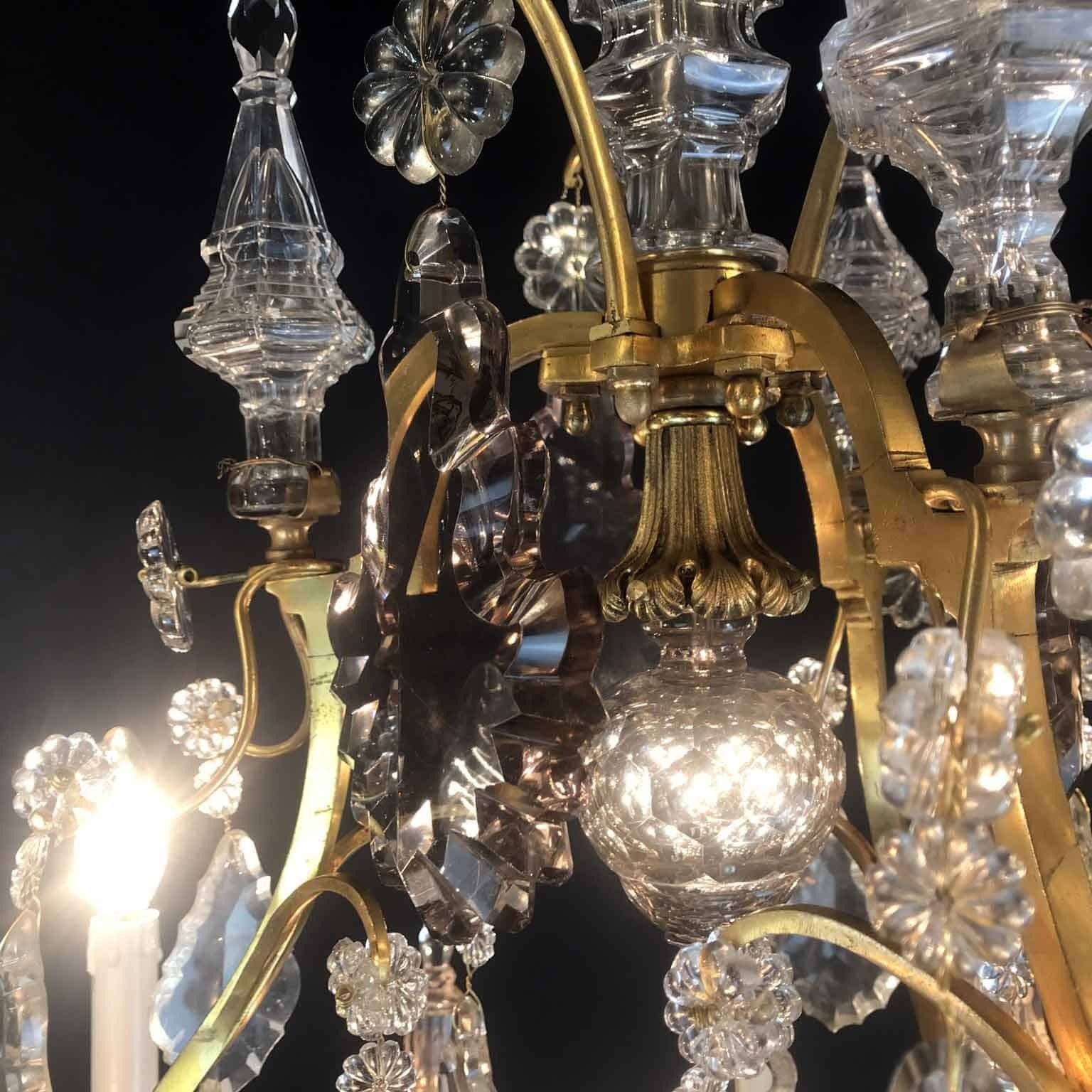 photo furniture French Chandelier From The Early 1900s In Gilded Bronze And Crystal