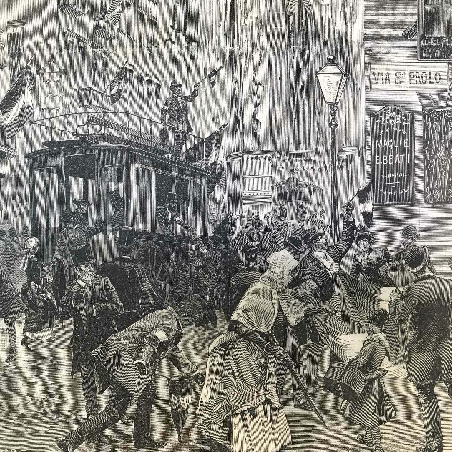 Depiction Of The Demonstration Near The Cathedral In 1890 photo for sale