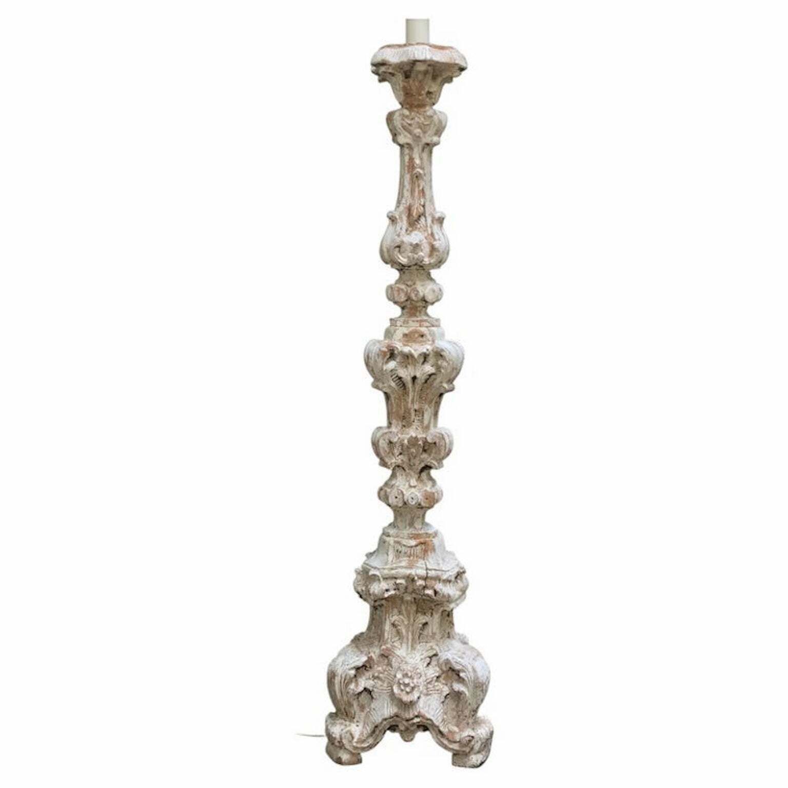 Carved Wooden Torch Holder From The Louis XV Style Centre photo Lighting