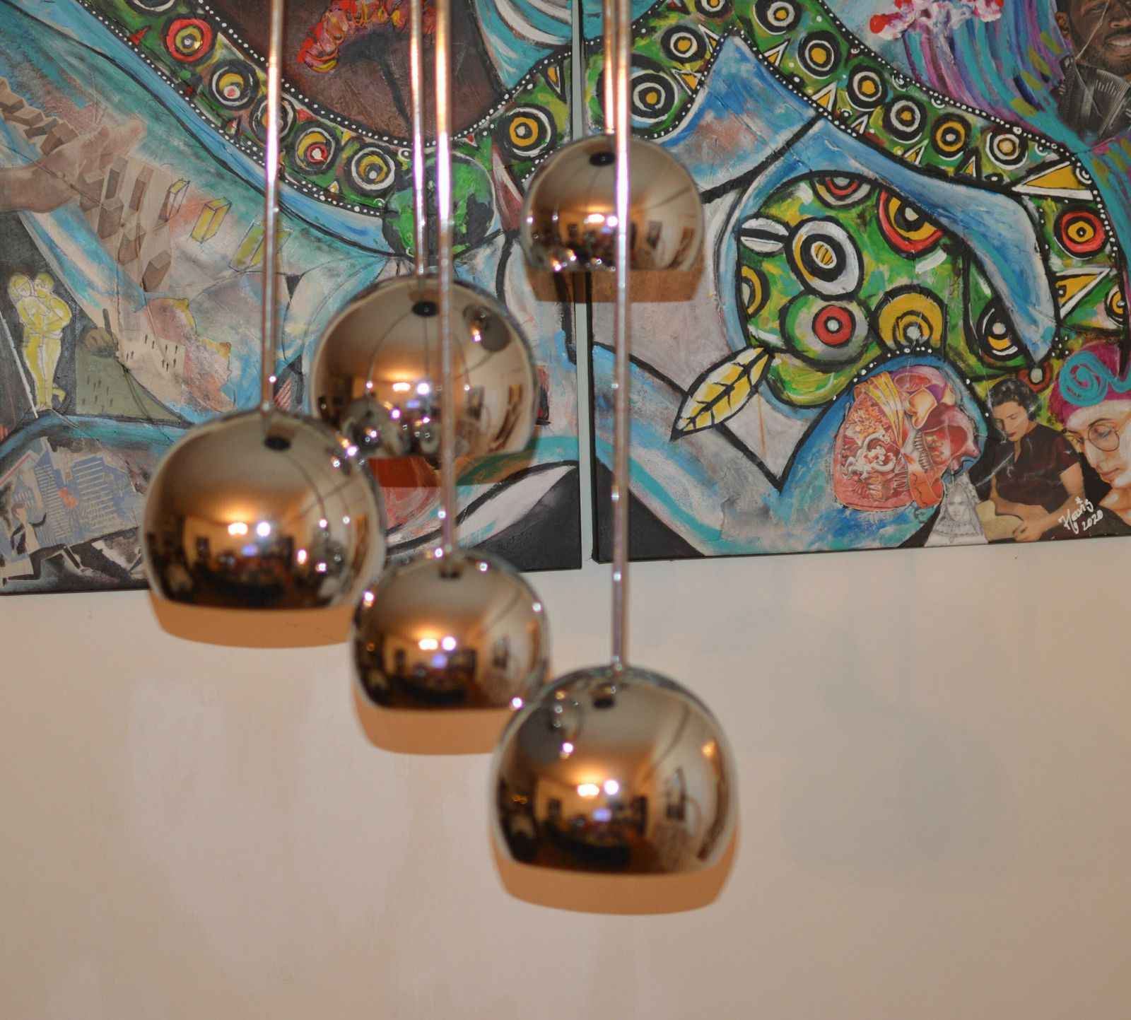 Lamp Mid Century Space Age Cascade Sputnik Chandelier . 1970. Original Big