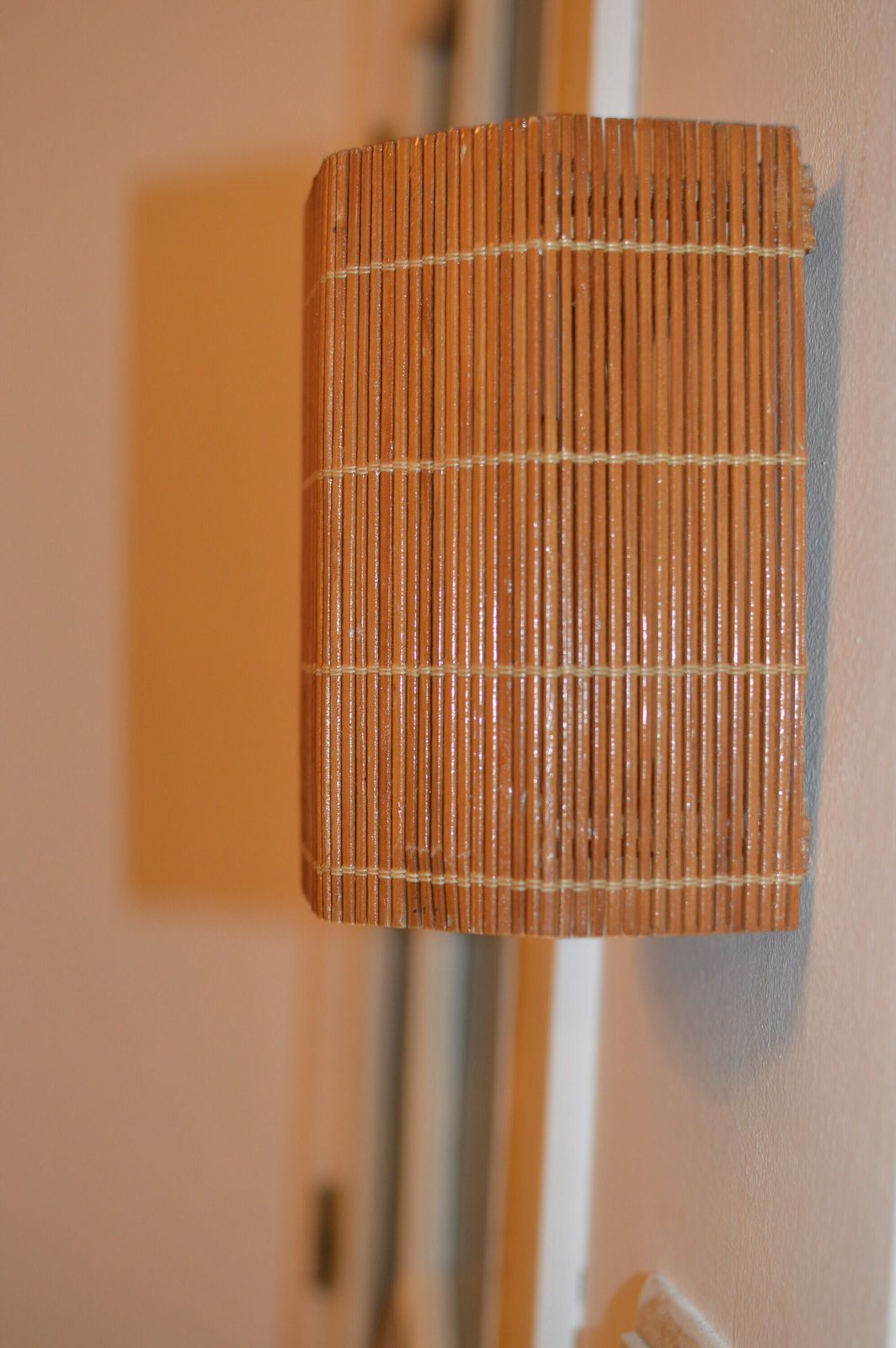 Pair Wooden Wood Wall Lamp 60s Wall Light Wood Straw Light Sconce Lamp Vintage photo furniture