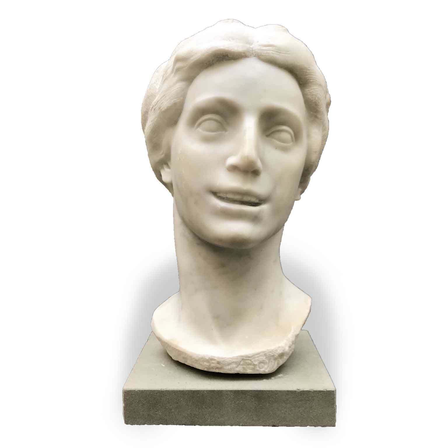 Aurelio Bossi Bust Of A Woman In White Marble photo furniture