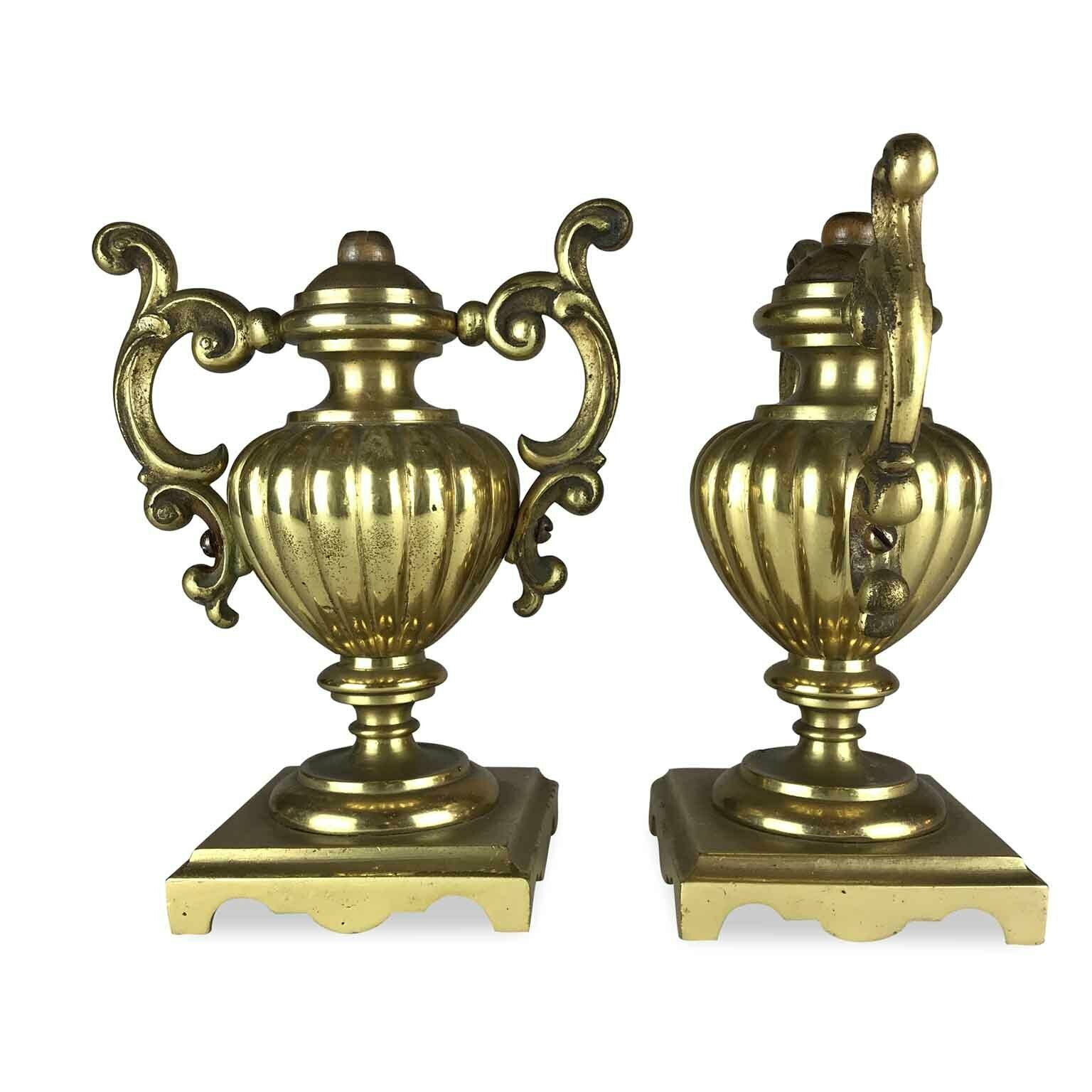 Pair Of Antique Golden Vases, 1800s photo for sale