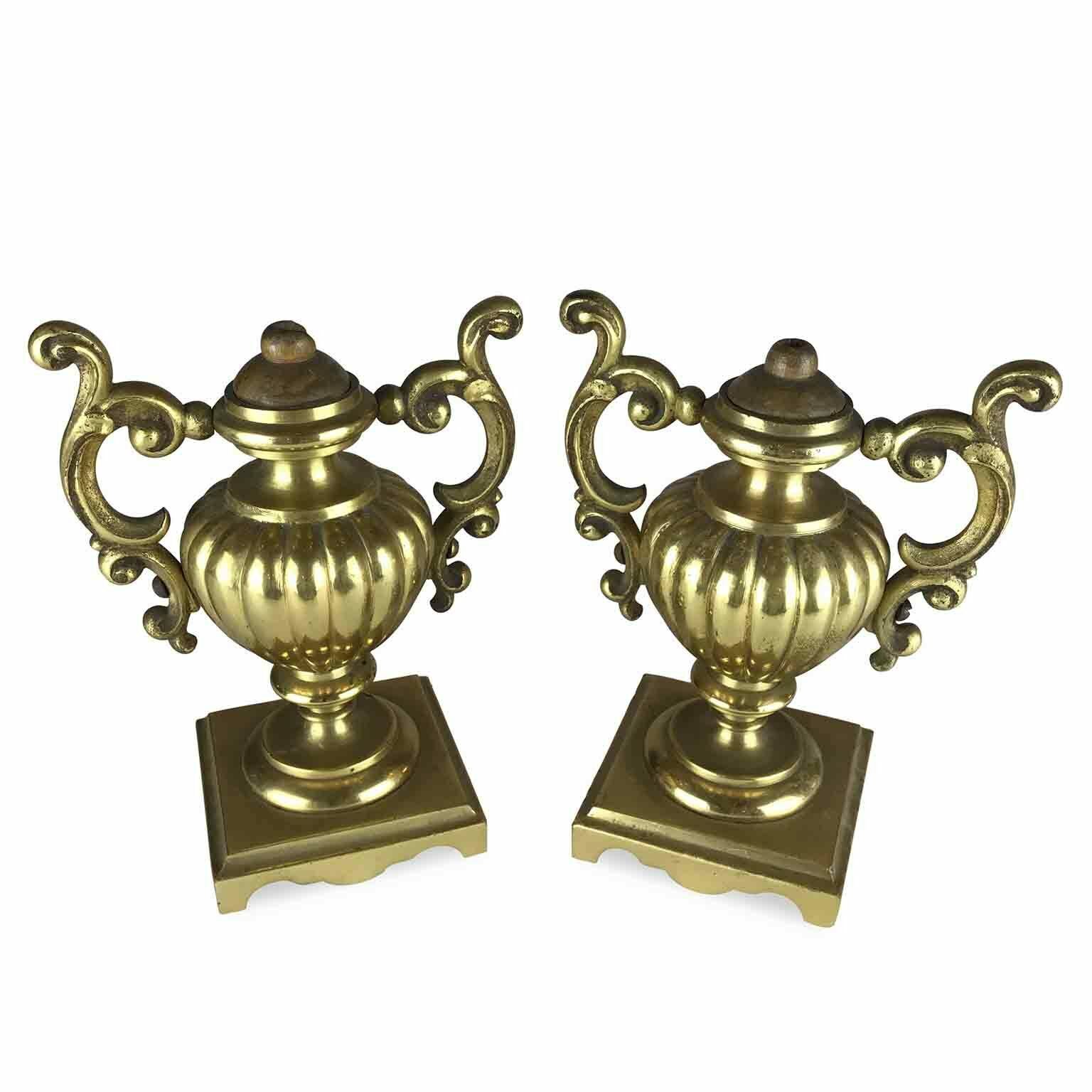 Pair Of Antique Golden Vases, 1800s photo Home Decor