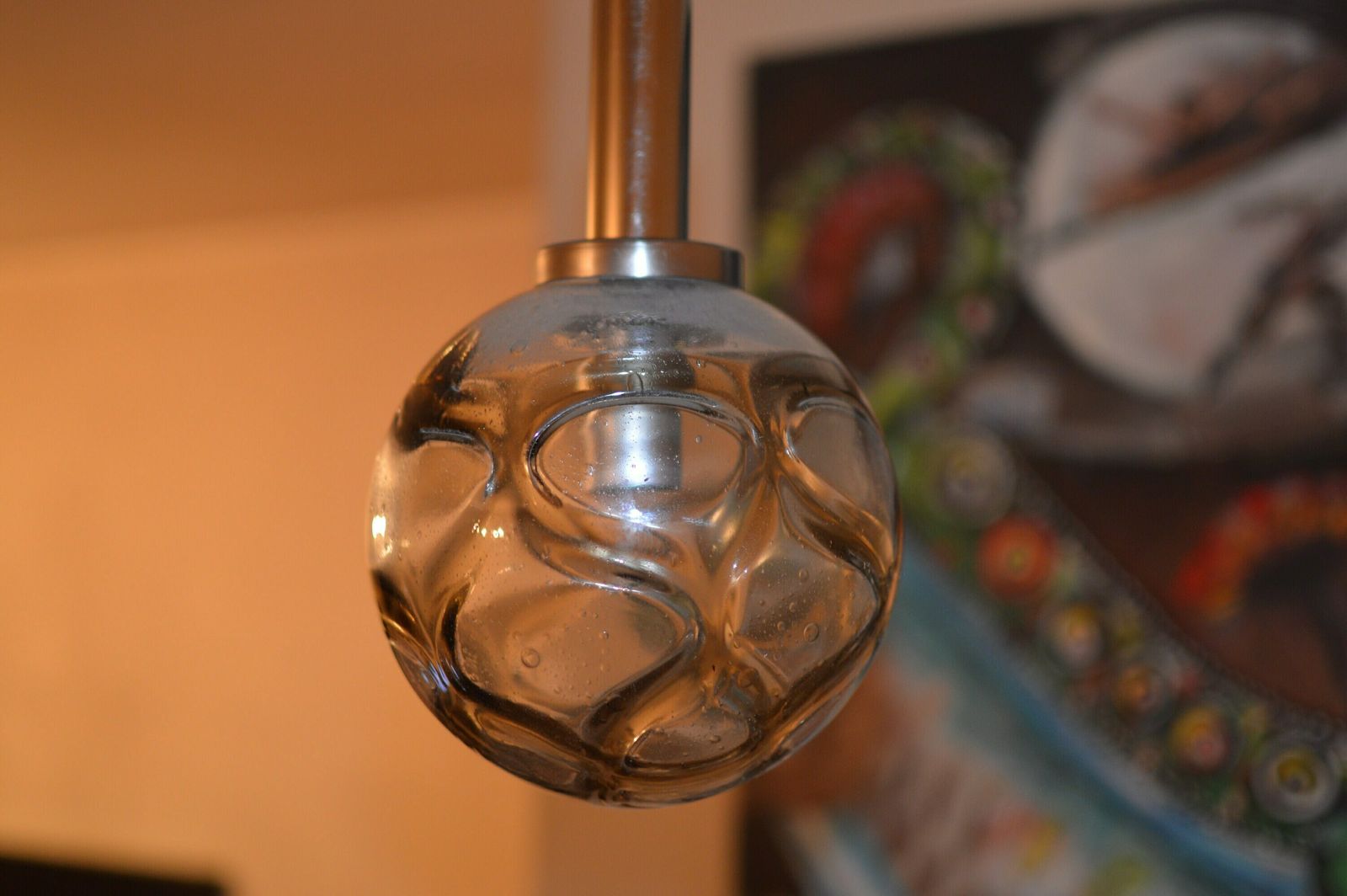 photo furniture Vintage Hanging Lamp Glass Globe By Doria Leuchten,Germany 70s Space Age Midcentury